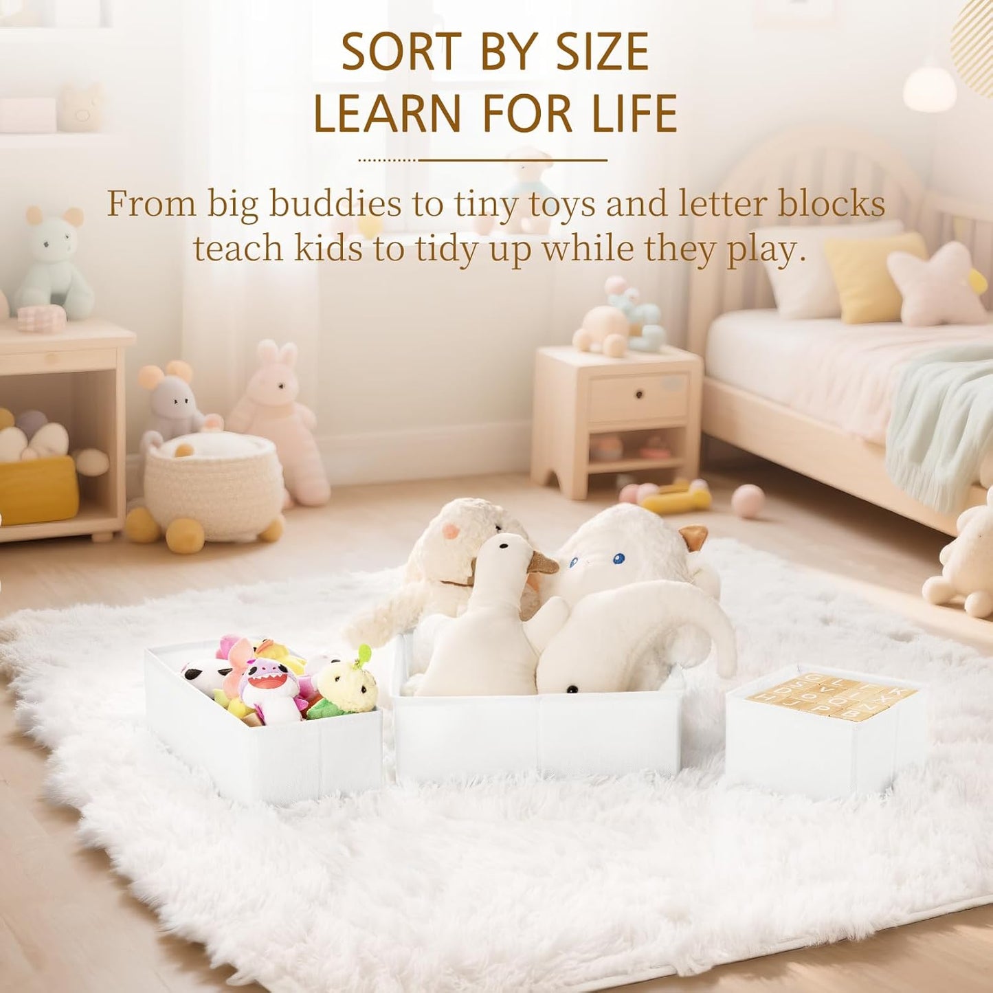 Criusia 15 Pack Drawer Organizer for Clothes, Foldable Dresser Dividers with 3 Sizes, Fabric Storage Bins – White