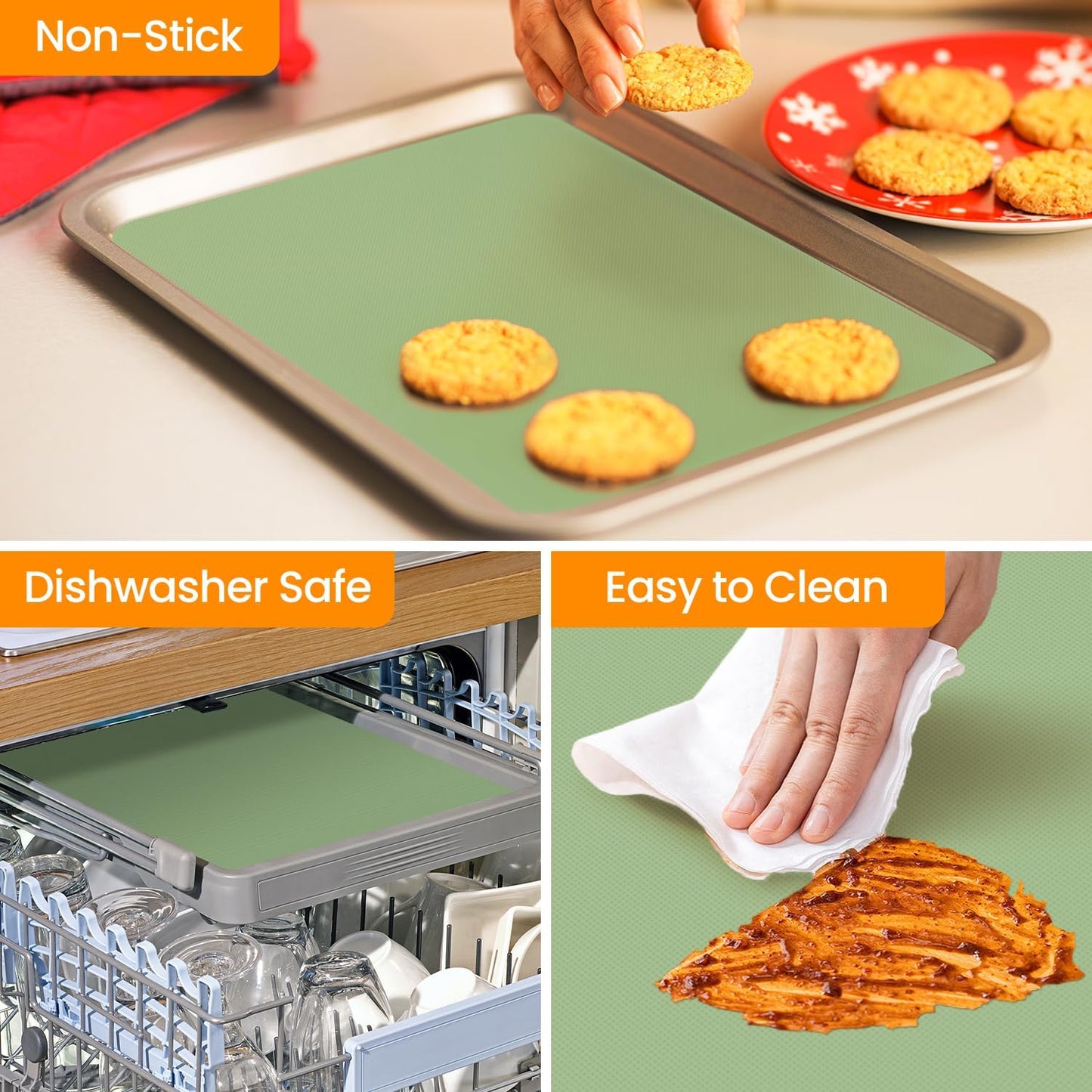Silicone Baking Mat Roll- Cut to Size Silicone Mat Roll- SIlicone Mat for Baking, Macaoron Baking Sheet, Non-stick Pastry Mat, Reusable Dough Rolling Mat