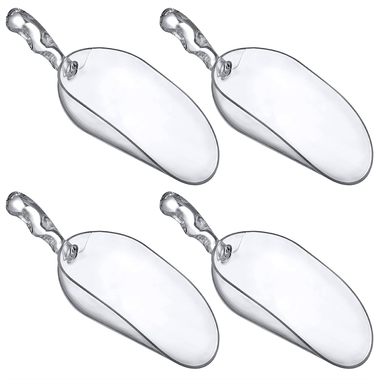 Amazing Abby - Elsa - 24-Ounce Plastic Ice Scoops (Set of 4), Plastic Utility Scoops, BPA-Free, Food-Grade, Shatter-Proof, Good for Kitchen and Restaurant, Perfect for Home and Commercial Use