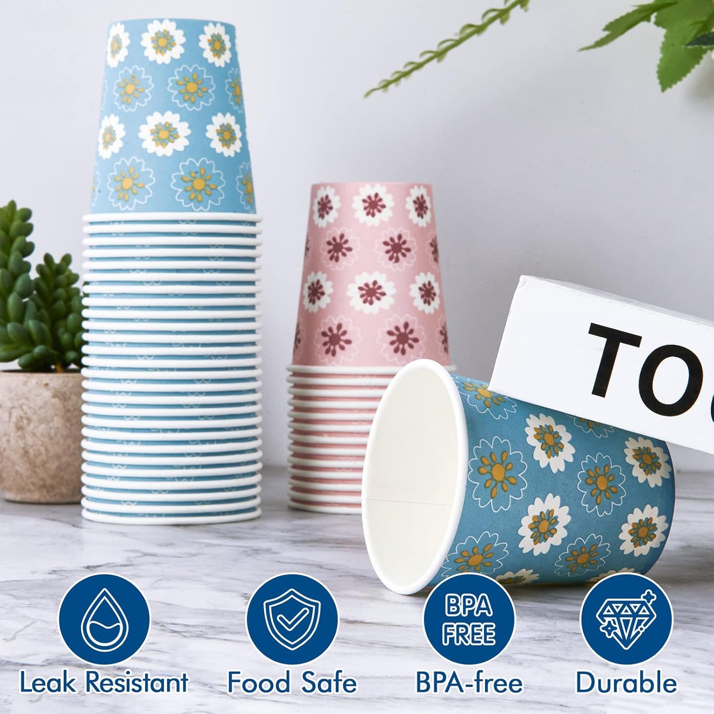 600 Pack 5oz Paper Cups, Bathroom Cups, Mini Mouthwash Cups, Colorful Disposable Cups, Hot Drinking Cup for Travel, Party and Event