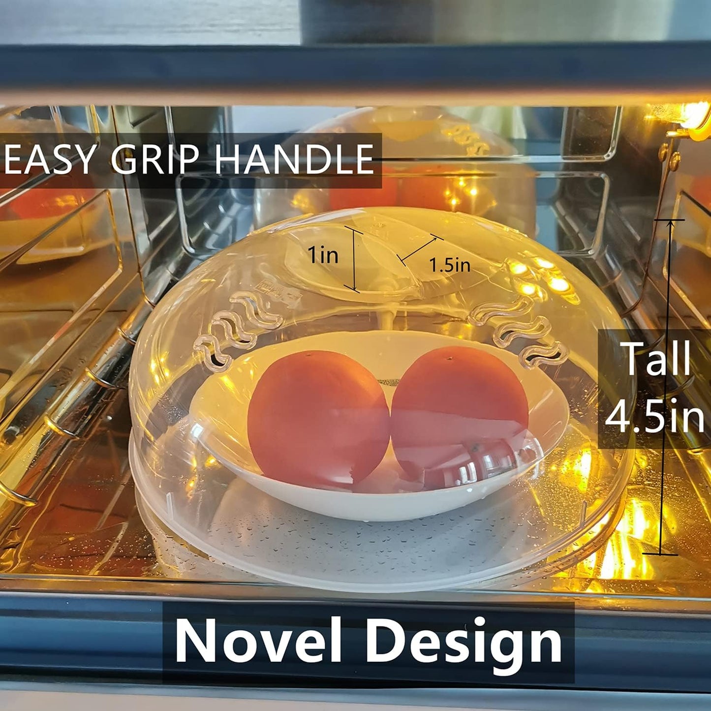 Microwave Cover for Food 2PCS Microwave Splatter Cover Large Microwave Plate Food Cover With Easy Grip Handle Anti-Splatter Lid With Enlarge Steam Vents,11.5 Inch,BPA Free & Dishwasher Safe 2-PCS