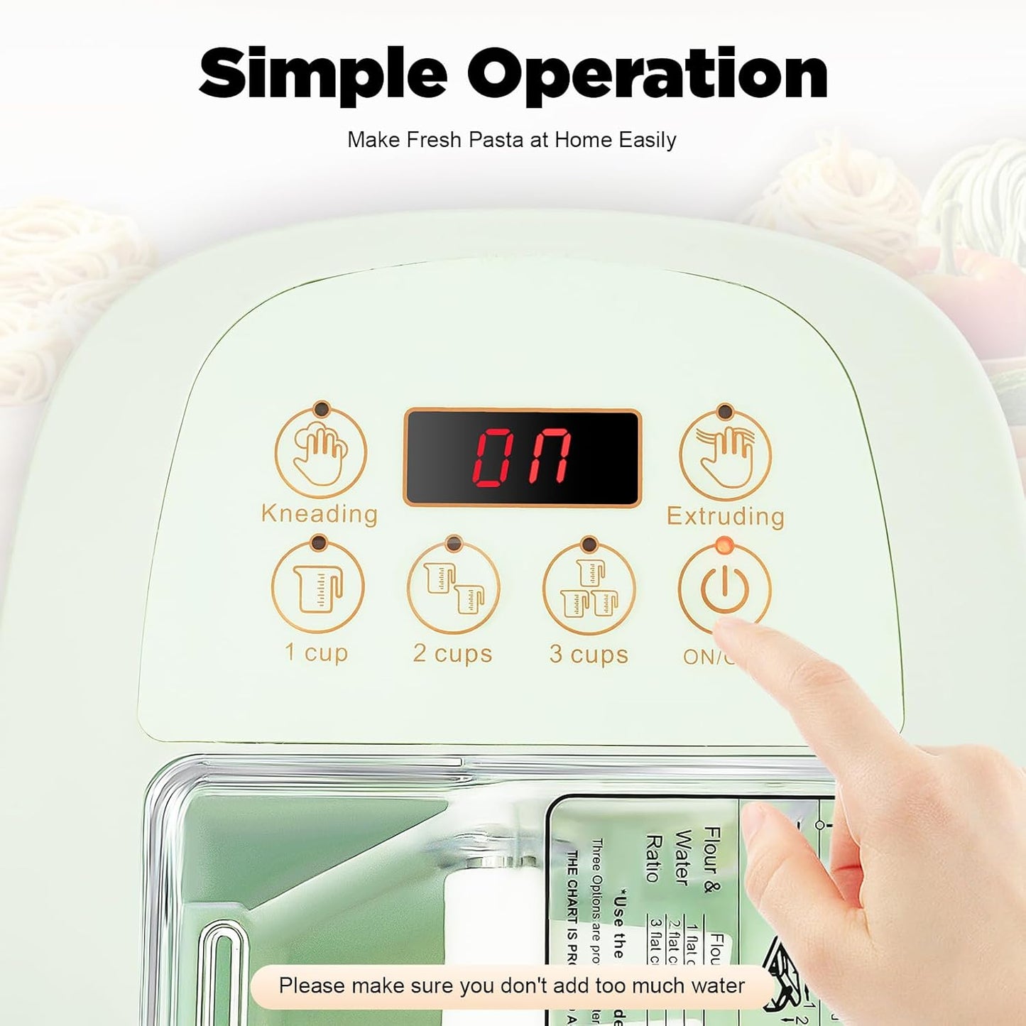 110V 260W Green Electric Pasta Maker Machine,Automatic Roller Noodle Maker Dumpling Skin Dough Machine with 13 Molds for Home Kitchen Use