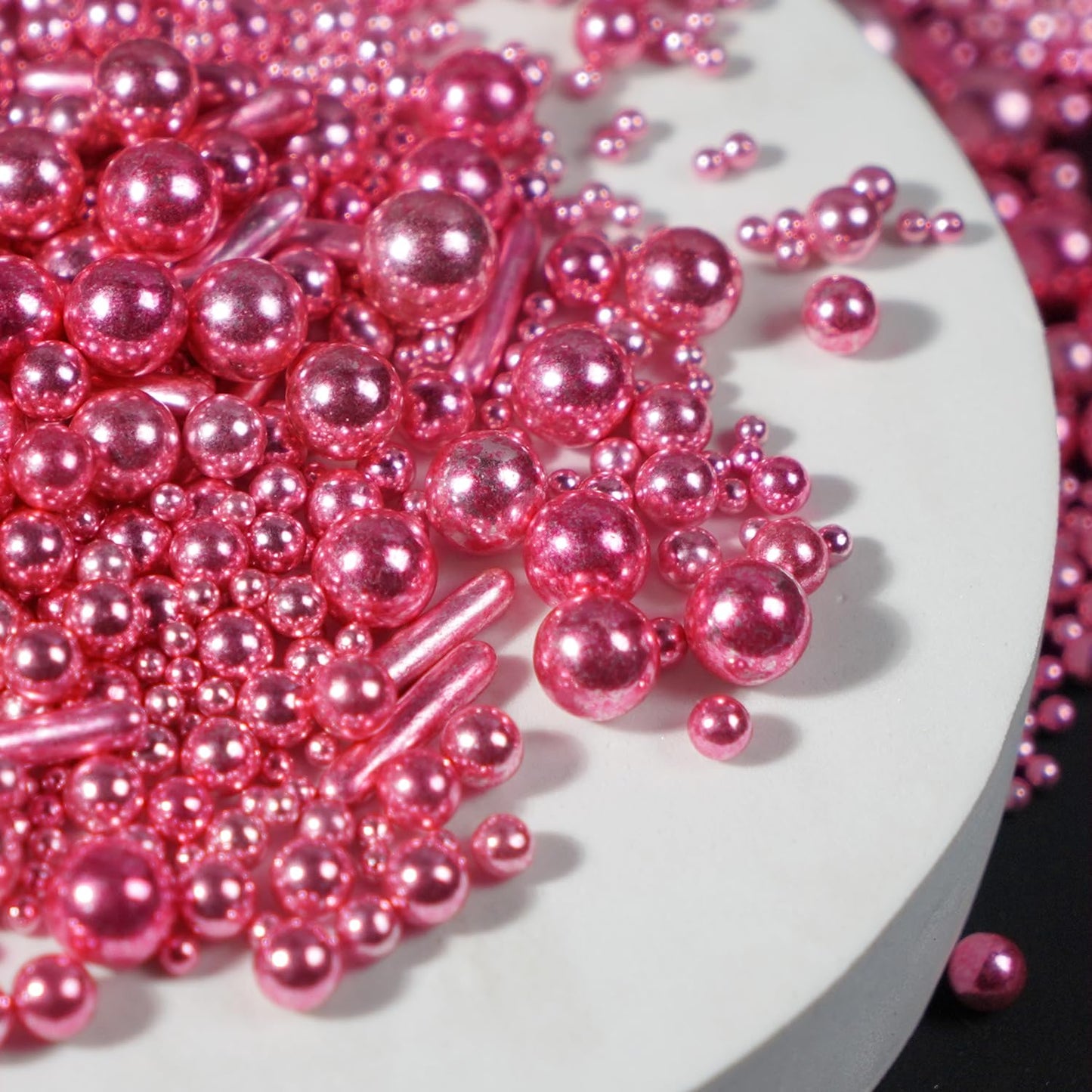 Rose Gold Pearl Rods Sprinkles, Baking Sprinkles for Cake Decorating, Mix Size Sugar Candy For Donut, Cupcake Topper, New Year, Holiday, Wedding Party Supplies, 150g/5.29oz