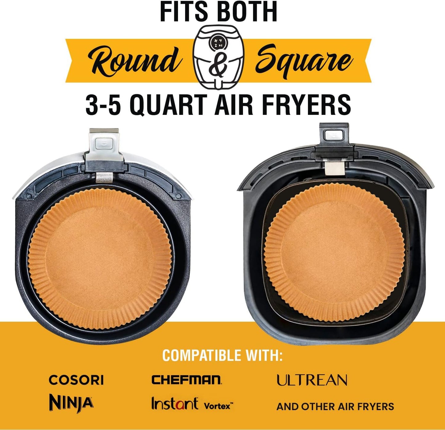 6.3” Small Round Air Fryer Liners, 2-4 qt Airfryer Paper Liners, 125Pcs Disposable parchment paper for air fryer – Non-Stick and Oil Proof for Easy Cleanup by Baker's Signature