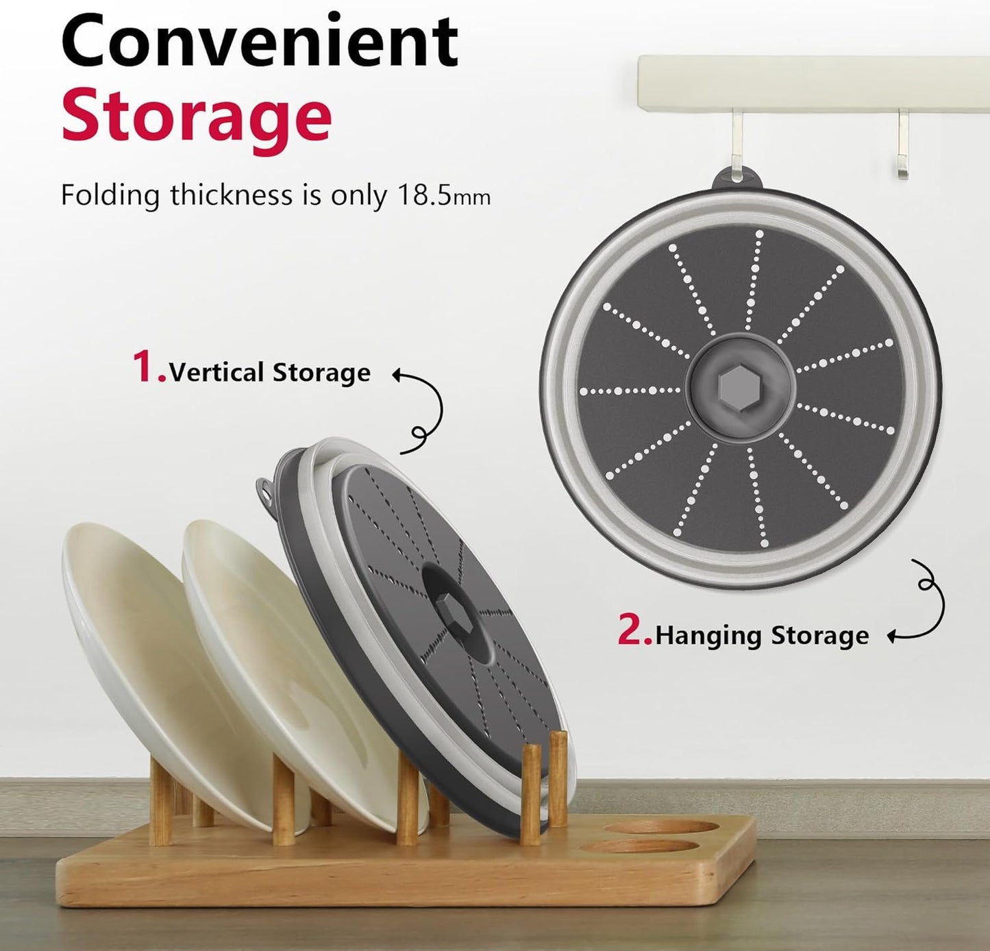 WVM Microwave Splatter CoverWVM Microwave Splatter Cover Vented for Food with Hook Hole, Splatter Guard & Colander Kitchen Gadget for Food, Meal Prep, Dark Grey