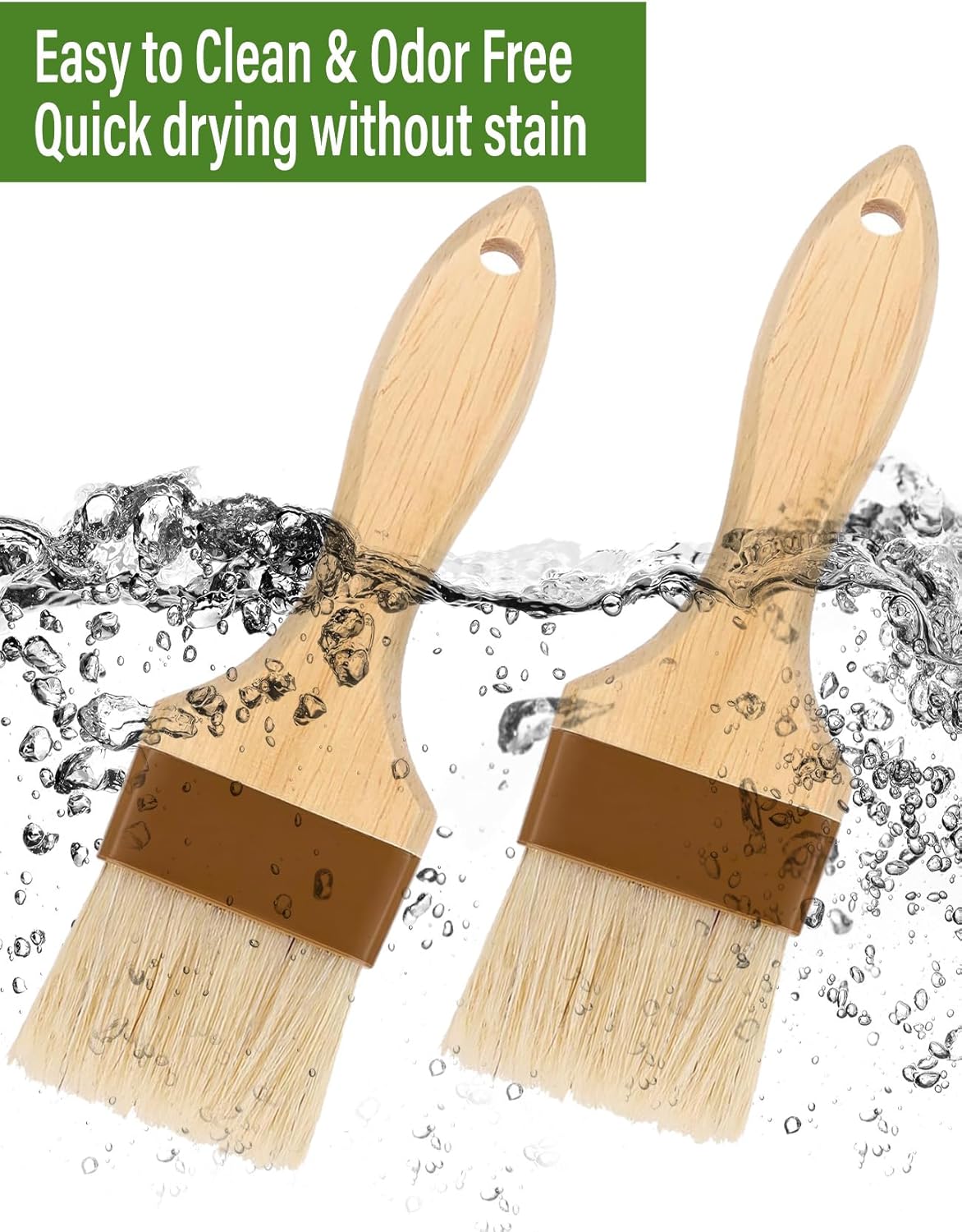 Pastry Brush,Basting Brush for Cooking,Natural Boar Bristle Pastry Brush for Baking,Not Shed Cooking Brush for Oil and Sauce,Butter Brush,Food Brushes,Baster,Egg Wash Brush Kitchen Gadgets(1.5 inch)