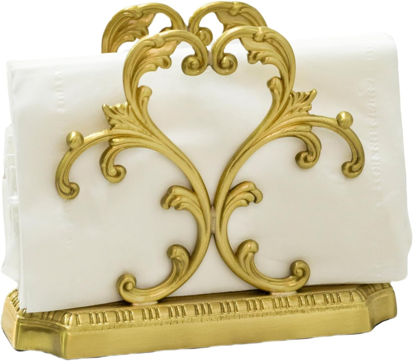 Luxurious Gold Napkin Holder for Table,Brass Napkin Holders for Paper Napkins & Kitchen Dining & Countertops, Cocktail Upright Napkin Holder Dispenser Suitable for All Room Decors