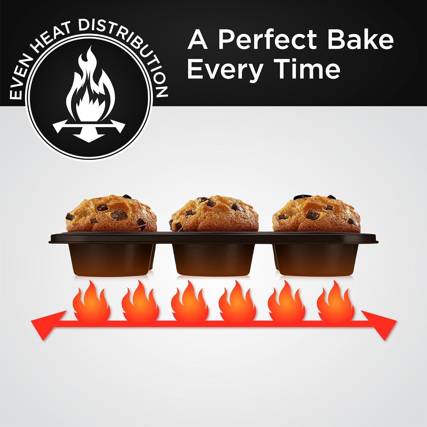 Wrenbury Jumbo Muffin Pan 6 Cup - Nonstick XL Deep Muffin Pan for Baking 3.75" Cup - Big Cup Tin - Oversized Extra Large Cupcake Mold - Dishwasher Safe - PTFE Free