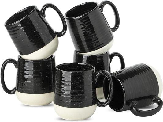 Hasense Coffee Mugs Ceramic, 15 oz Large Coffee Cups with Handle for Home and Office, Latte Mugs Set for Coffee, Tea, Hot Cocoa, Mocha, Black Coffee Cup Gift for Dad Mom, Dishwasher Microwave Safe