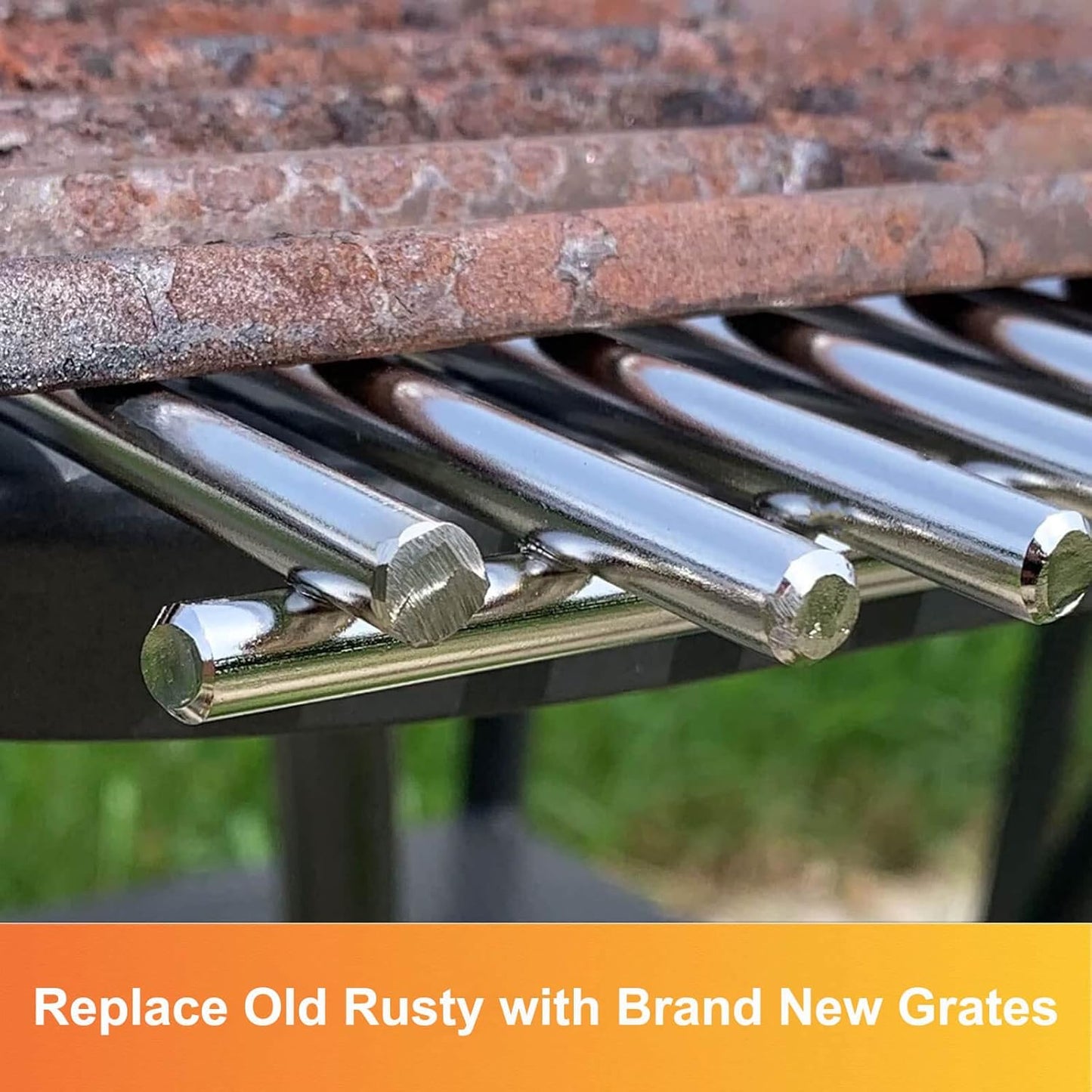 7639 Grill Grates for Weber Spirit I & II 300 Series, Spirit E/S 310 320, 304 Stainless Steel, Cooking Grates for Genesis Silver B/C, Genesis Gold B/C, Genesis Platinum B/C, 7638, 65906, 17.3", 2 Pack