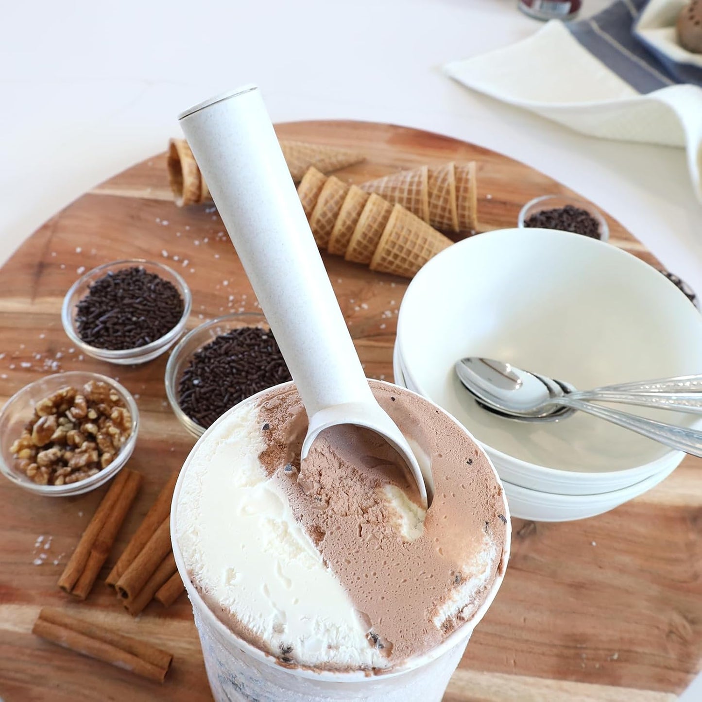 Beille Cream Wheat Straw Material Ice Cream Scoop Kitchen Utensils Home Goods