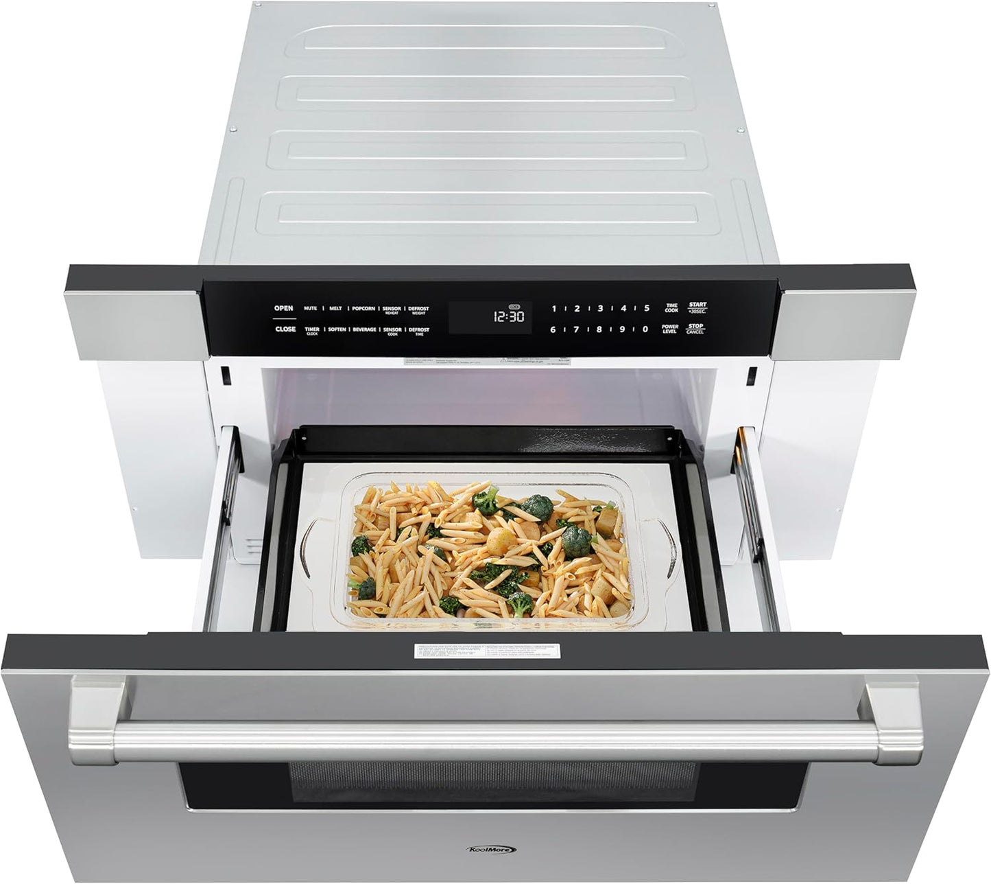 KoolMore KM-MD30-SS Microwave Drawer, Capacity in Stainless-Steel, 30 in/1.2 cu. ft, Silver