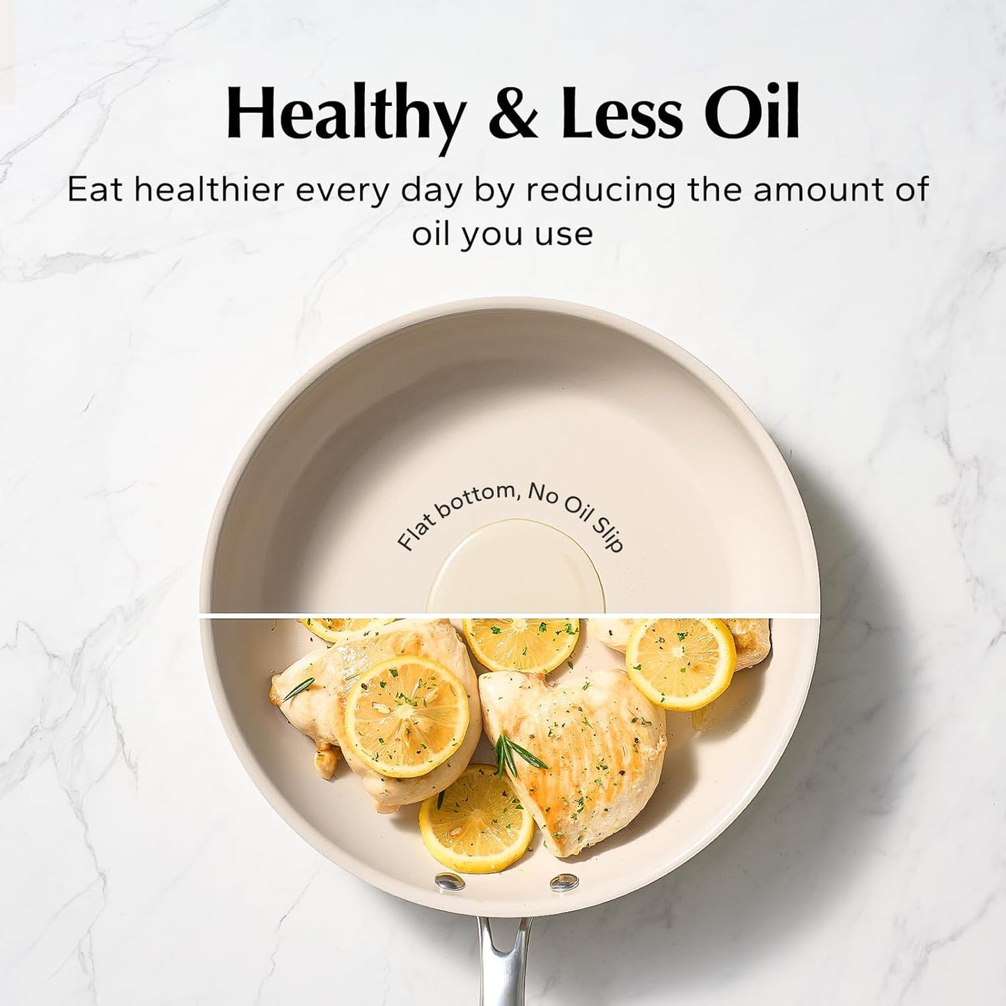 Redchef Nonstick Frying Pans Set, Ceramic Pan Skillet, Non Toxic Pans for Cooking, 8" 9.5" 11" Ceramic Frying Pan Set PFAS & PTFE & PFOA Free with Stay Cool Handle, Dishwasher & Oven Safe, Beige White