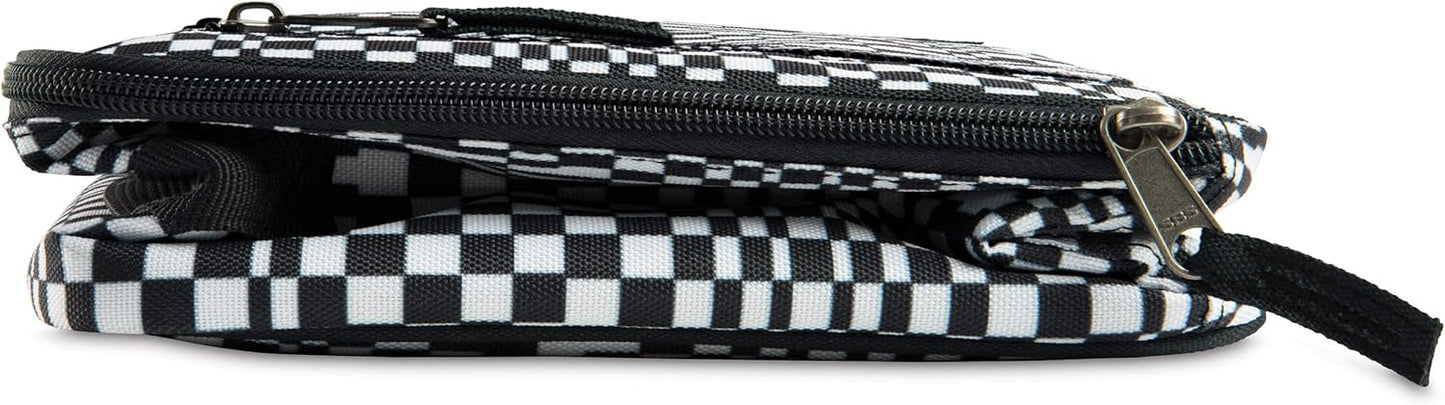 PackIt Freezable Classic Lunch Box, Checked Out, Built with EcoFreeze Technology, Collapsible, Reusable, Zip Closure With Zip Front Pocket and Buckle Handle, Perfect for School Lunches