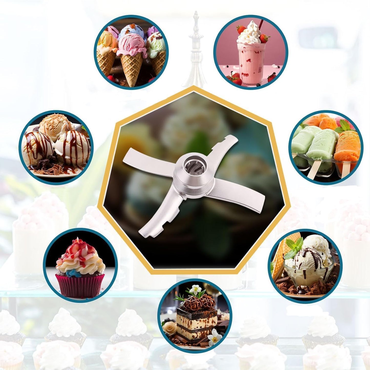 Replacement Paddle Blade for Ninja Creami NC300 Series Ice Cream Makers - Paddle Blade Replacement for Ninja Creamerizer NC299AMZ NC301 CN305A NC101 NC201