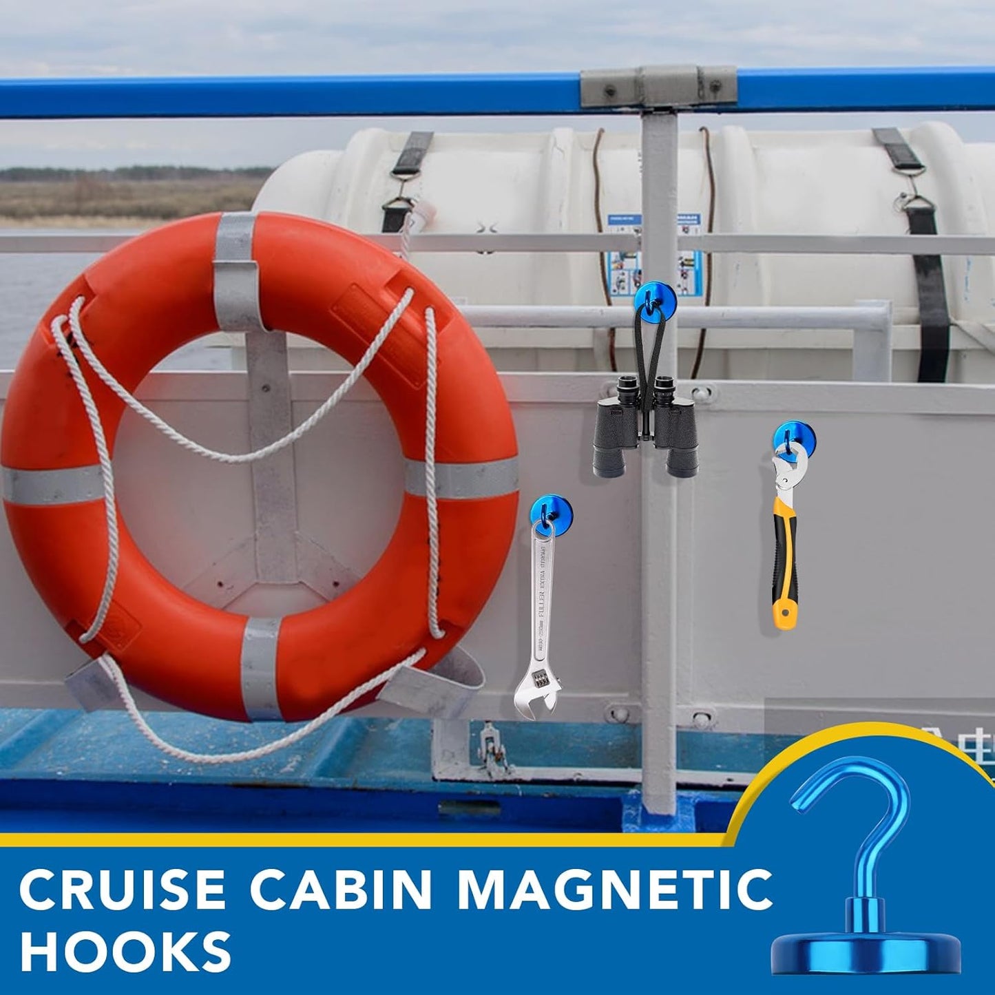 LOVIMAG Magnetic Hooks for Cruise Cabins, Cruise Essentials Must Haves, Cruise Magnets, Magnetic Key Holder, Strong Magnetic Hooks for Hanging, Fridge, Grill -12 Pack