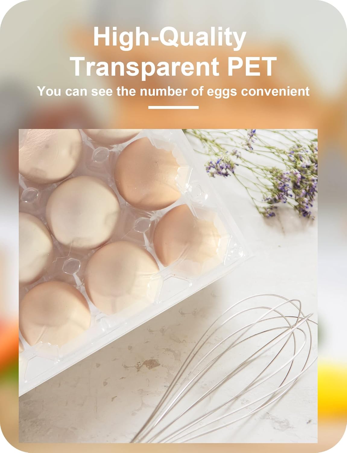 50 Pack Egg Cartons Cheap Bulk 12 Count - Holds 1 Dozen Clear Blank Egg Cartons for Chicken Eggs - Clear Empty Chicken Egg Carton for Fresh Medium Eggs