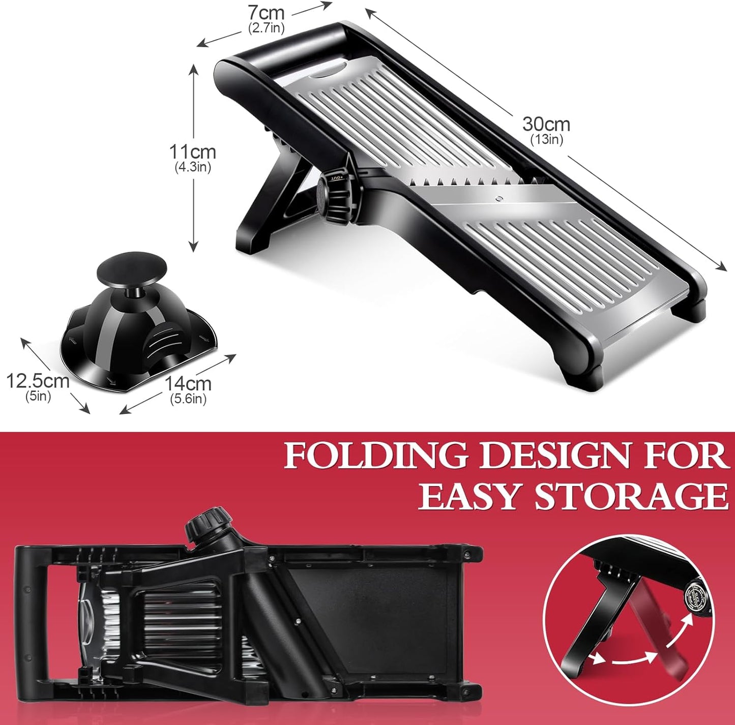 Mandoline Slicer,Masthome Mandoline Food Slicer for Kitchen,Adjustable Mandolin Food Slicer, Potato Cutter,Vegetable Cutter,Onion Mandalins,French Fry Cutter Julienne Slicer-Send Cut Resistant Gloves