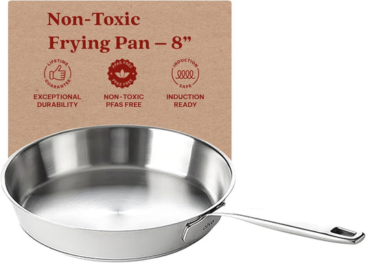 Alva Maestro 8" Premium Stainless Steel Frying Pan - 18/10 Professional Grade - PFAS/PFOA/PTFE Free - High Heat & Oven Safe - All Stovetop Compatible