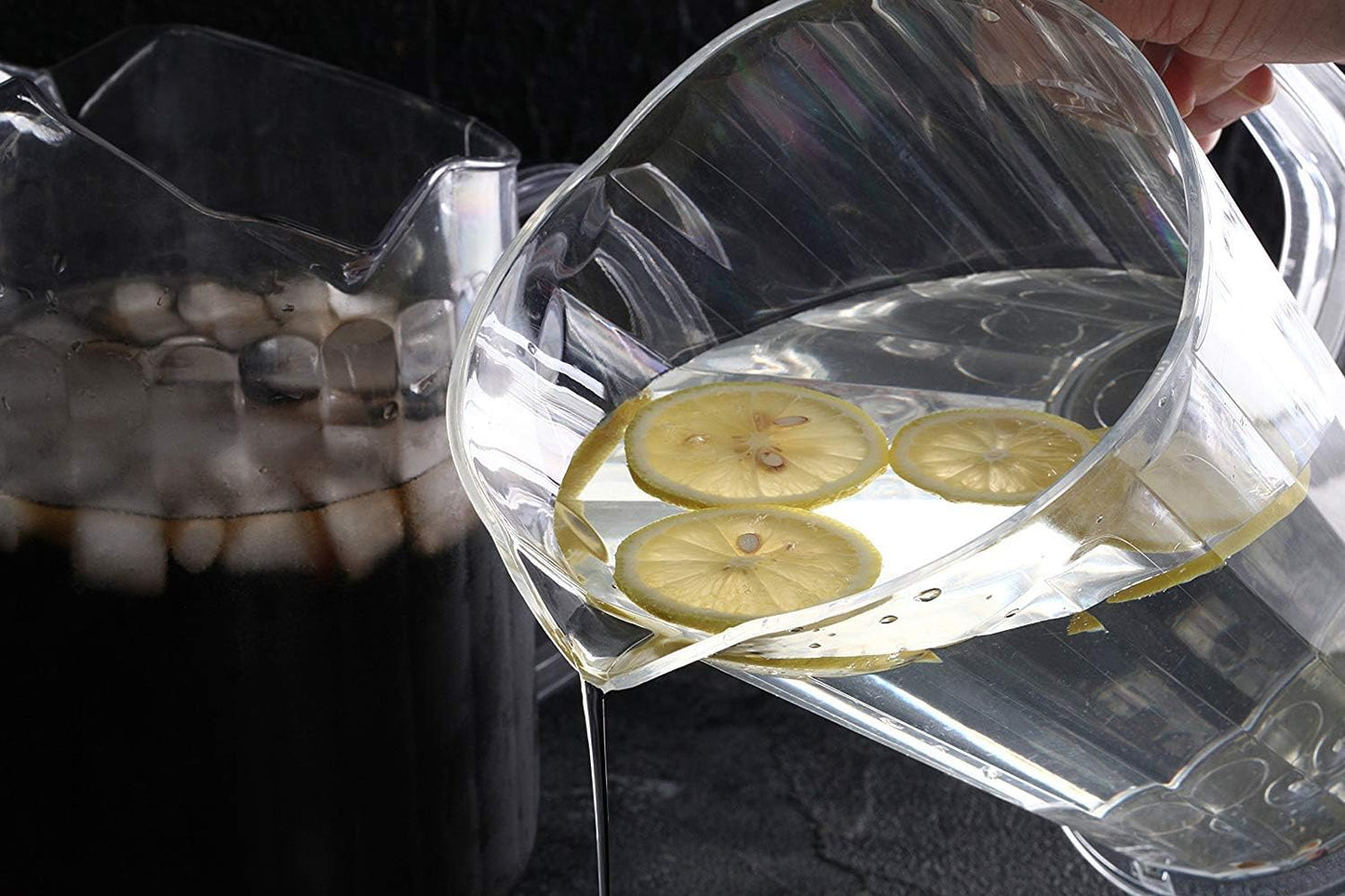 New Star Foodservice Resturant-Grade Polycarbonate Plastic Water Pitcher (3 Spouts (Clear), 60 oz (Set of 12))