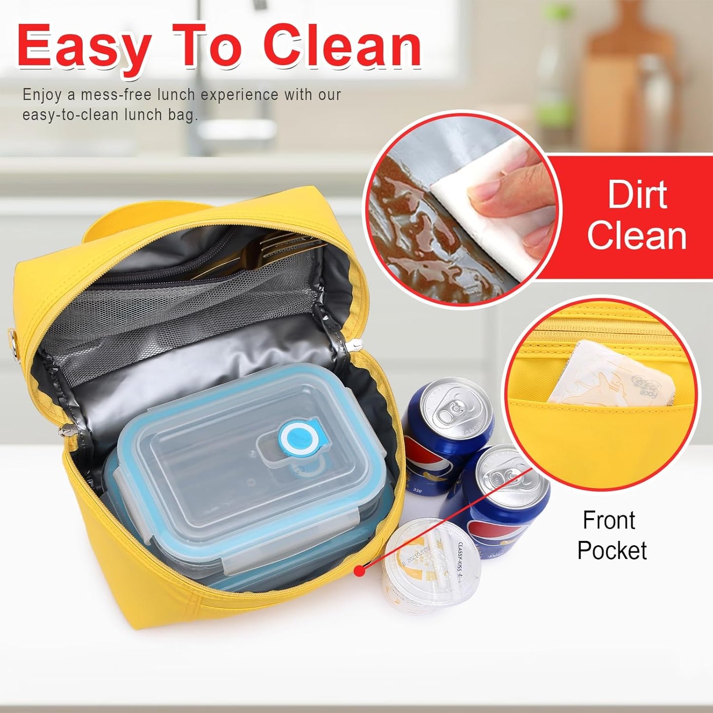 NOL Natural Organic Lifestyle Insulated Lunch Bags for Women Cooler Bag Lightweight Nylon Waterproof Lunch Box For Work