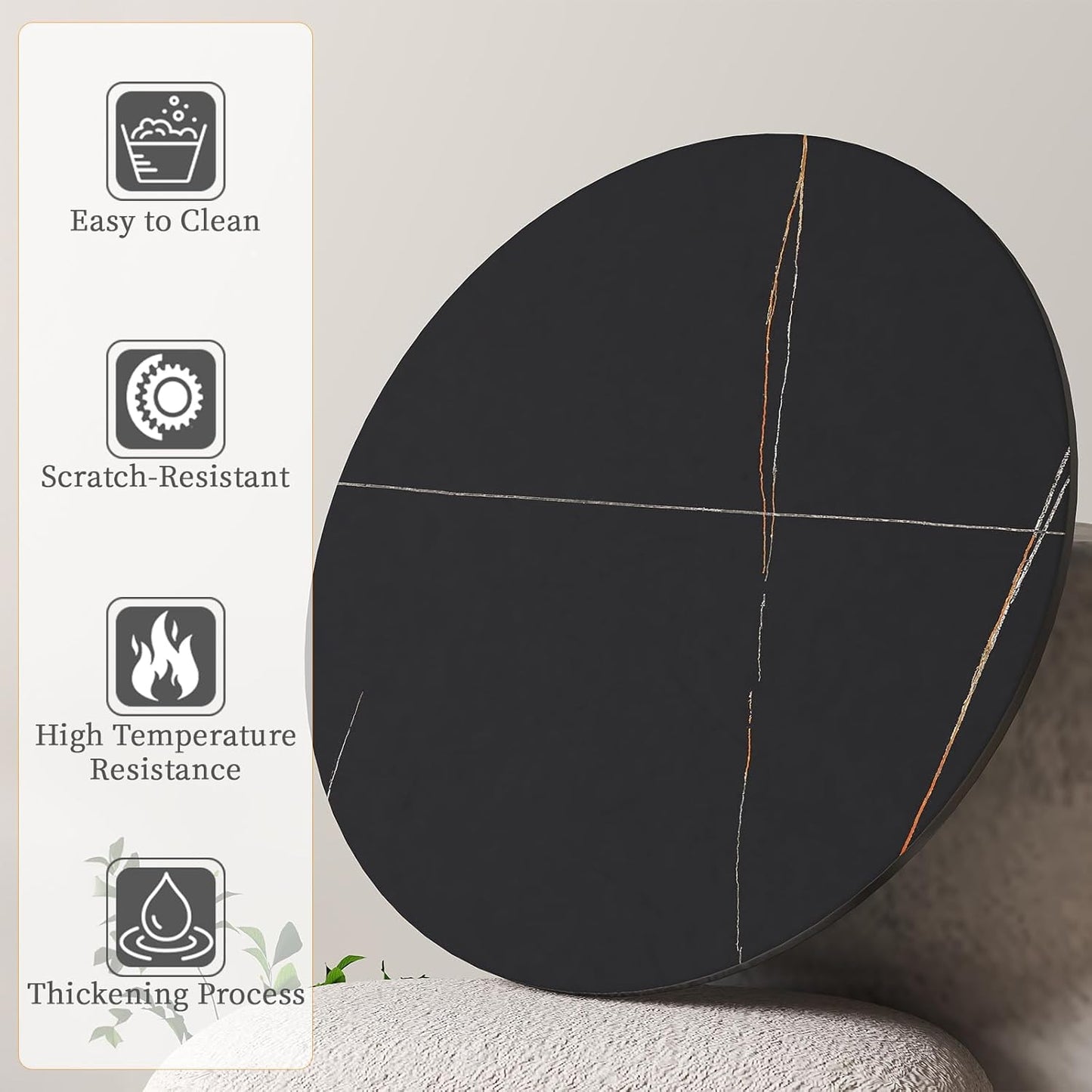 31.5" Lazy Susan for Table Top Sintered Stone Rotating Serving Tray for Dining Table, Kitchen Lazy Susan Organizer Spinning Rotating Food Server Party Centerpieces