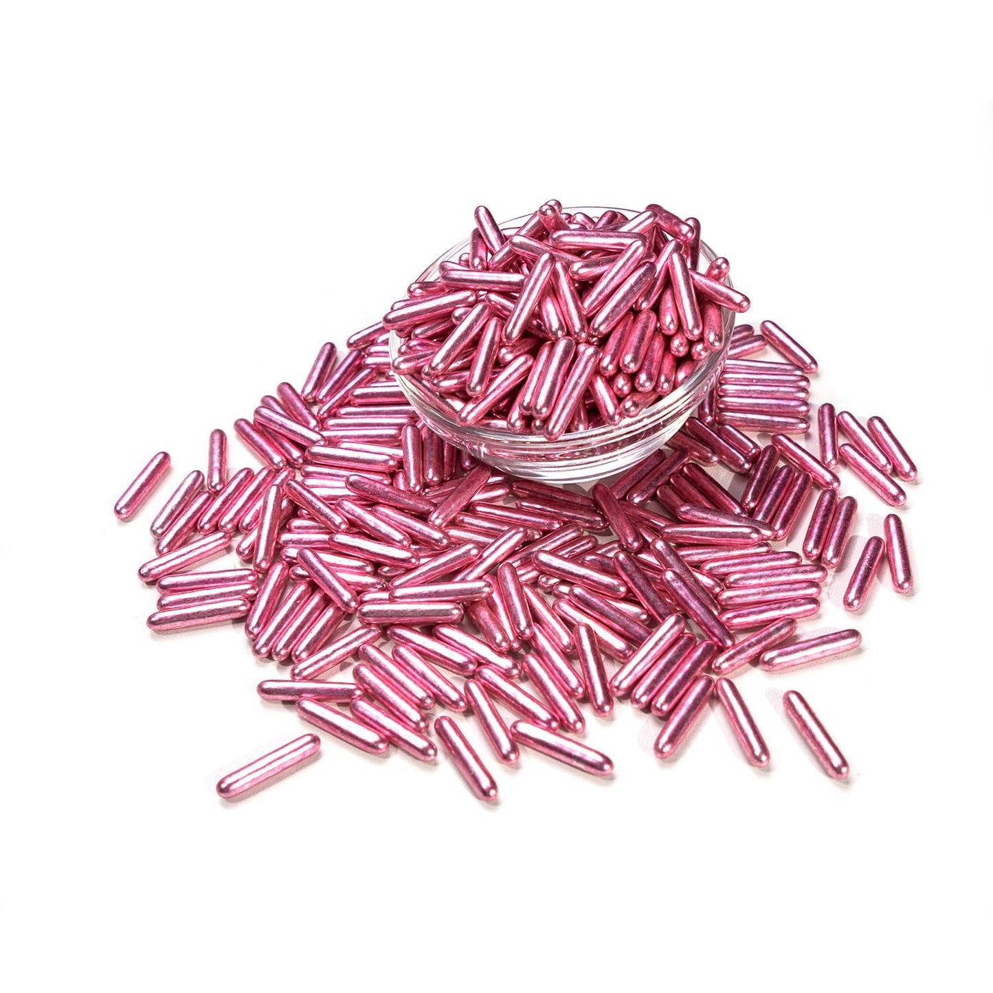 Rose Gold Rods Sprinkles, Edible Pearl Sprinkles for Cupcake Decorating, Donut, Cake Decorations, Wedding Party Valentines Easter Supplies, 120g/4.23oz