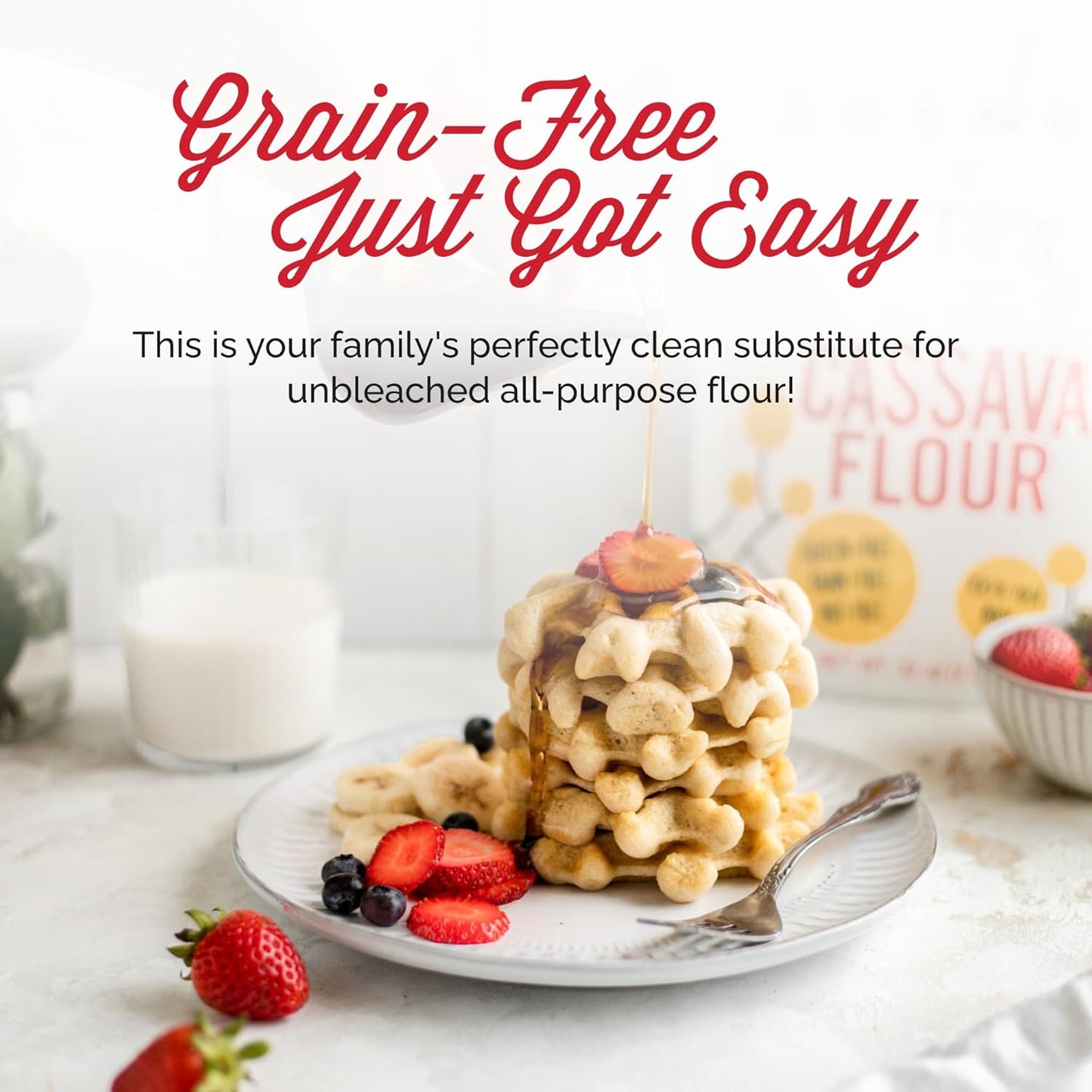 Otto's Naturals Organic Multi-Purpose Cassava Flour, Gluten-Free, Grain, Nut and Gum-Free, 1-to-1 Wheat Alternative, Paleo, AIP, 1.5 lb