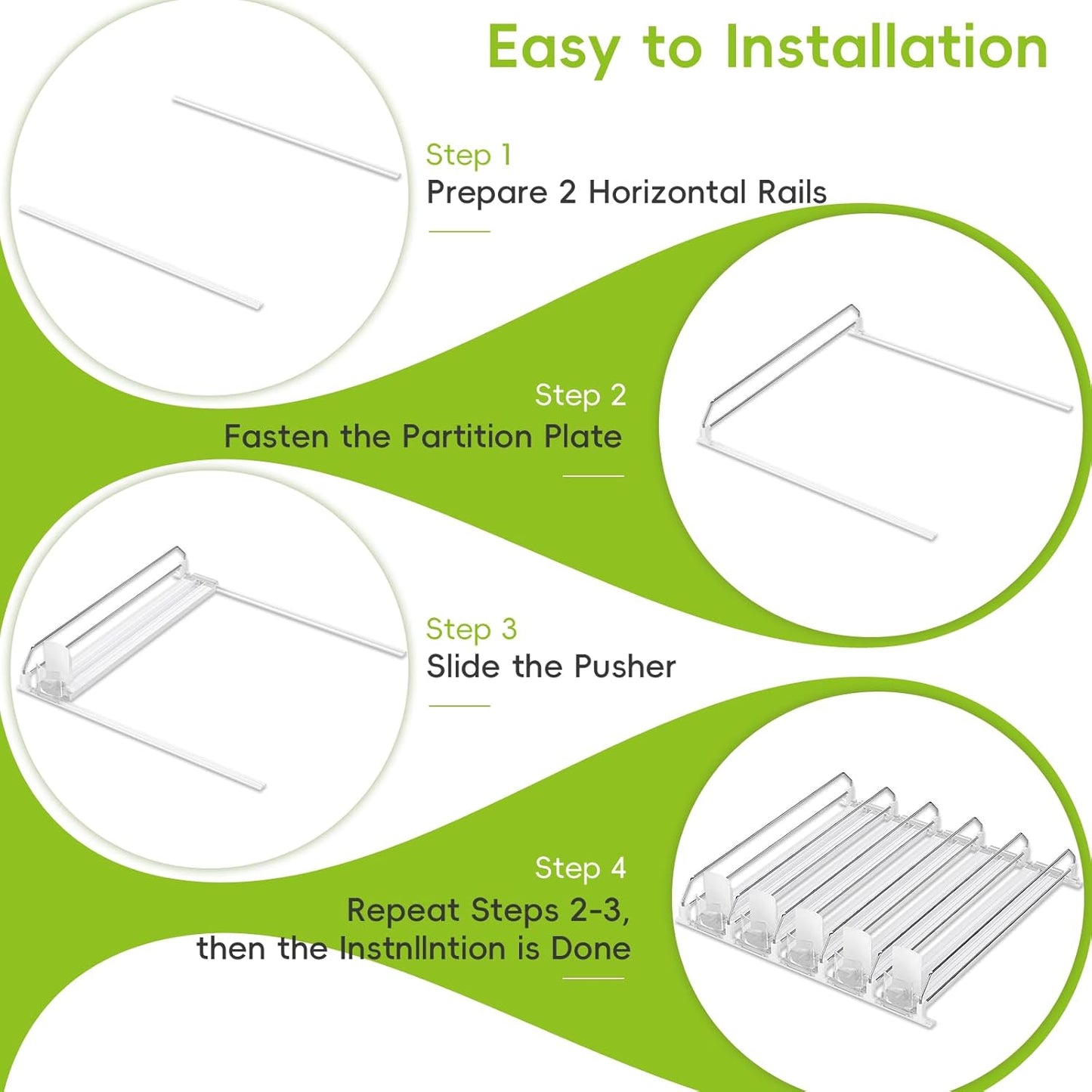 Soda Can Dispenser for Refrigerator,Self-Pushing Drink Organizer for Fridge, Width Adjustable Fridge Organization, Beer Pop Can Water Bottle Drink Dispenser for Fridge (15.1" D) White (5 Row, White)