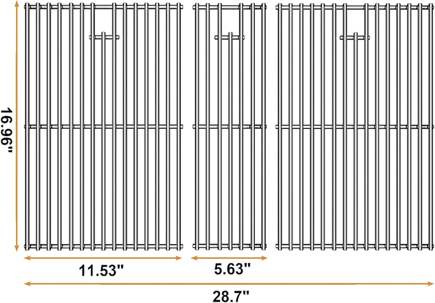 Cooking Grates for Nexgrill 720-0882A Evolution Infrared Plus 5-Burner, 16.96'' Stainless Steel Solid Rod Grill Cooking Grids for Nexgrill Gas Grill Replacement Parts