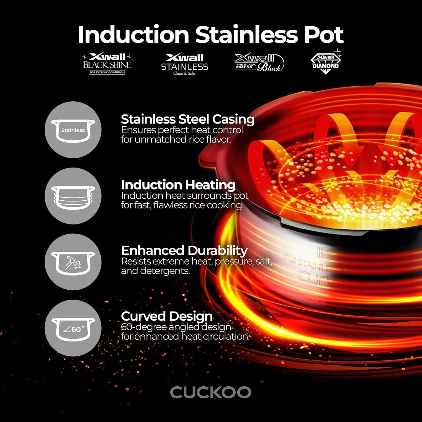CUCKOO CRP-EHSS0309FG 3-Cup (Uncooked) / 6-Cup (Cooked) Induction Heating Pressure Rice Cooker with Nonstick Inner Pot, 16 Menu Modes, Fuzzy Logic Tech, 3 Voice Guide, Auto Clean (Gold)