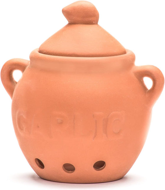 Fox Run Garlic Keeper, Terra Cotta, Red, 4.25 x 5.25 x 5.25 inches