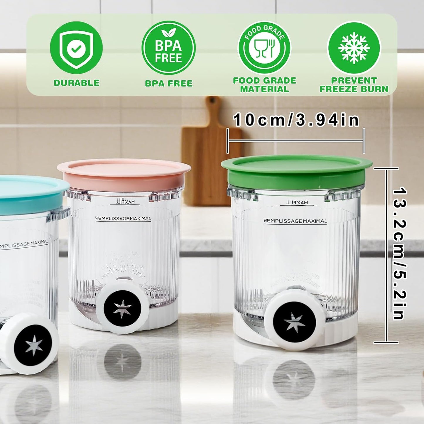 Pints and Lids Replacement Compatible with Ninja Creami Swirl NC700 Series, 16oz Containers for NC701, NC701Q, CN701CO Ice Cream Makers, BPA-Free, Clear (4-Packs)