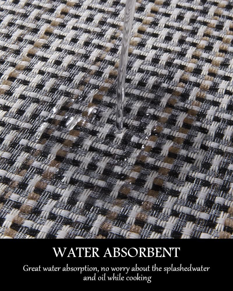 PADOOR Kitchen Mats for Floor, Kitchen Rugs Non Slip Washable, Rubber Backed Kitchen Runner Super Absorbent Long Kitchen Floor Mat Sink Rug, 20”x70” Brown