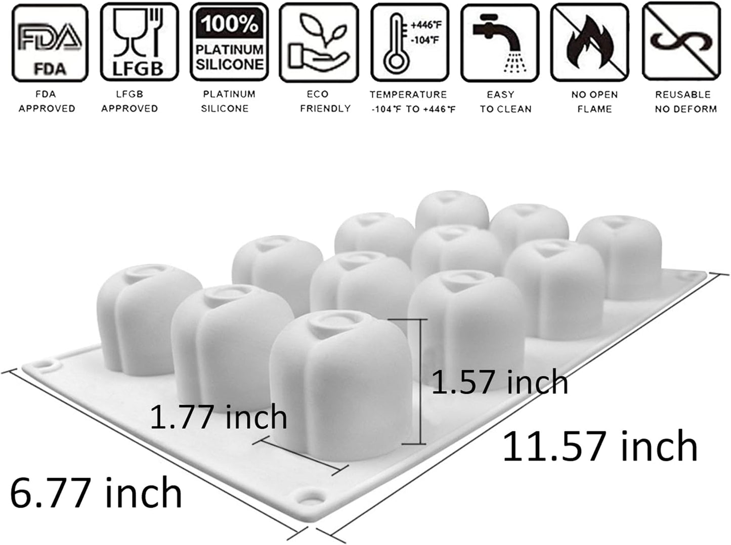 OCPO KITCHEN Cherry Silicone Molds for Baking Mousse Cake, 3D Silicone Baking Mold for Candy Pastry Chocolate Truffle Cupcake Jelly Cookie Pudding Cake Decoration Mold, Cherry Shape (12-Cavity)