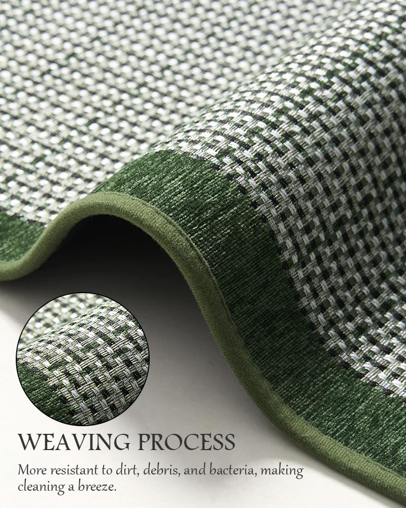 PADOOR Kitchen Mats for Floor, Kitchen Rugs Non Slip Washable, Rubber Backed Kitchen Runner Super Absorbent Long Kitchen Floor Mat Sink Rug, 20"x70" Green