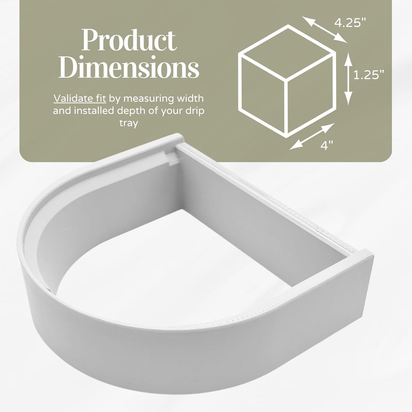 Drip Tray Mug/Cup Riser Made for the Keurig to Reduce Splashes - Riser Only (White, K-Mini 1.25 inches Tall)