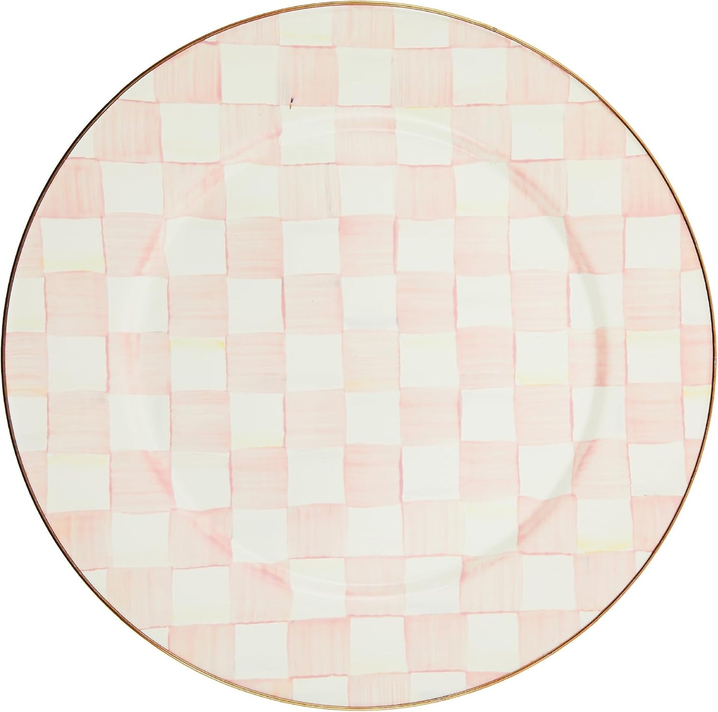 MACKENZIE-CHILDS Enamel Serving Platter, Decorative Serving Platter for Food, 16 Inches, Rosy Check