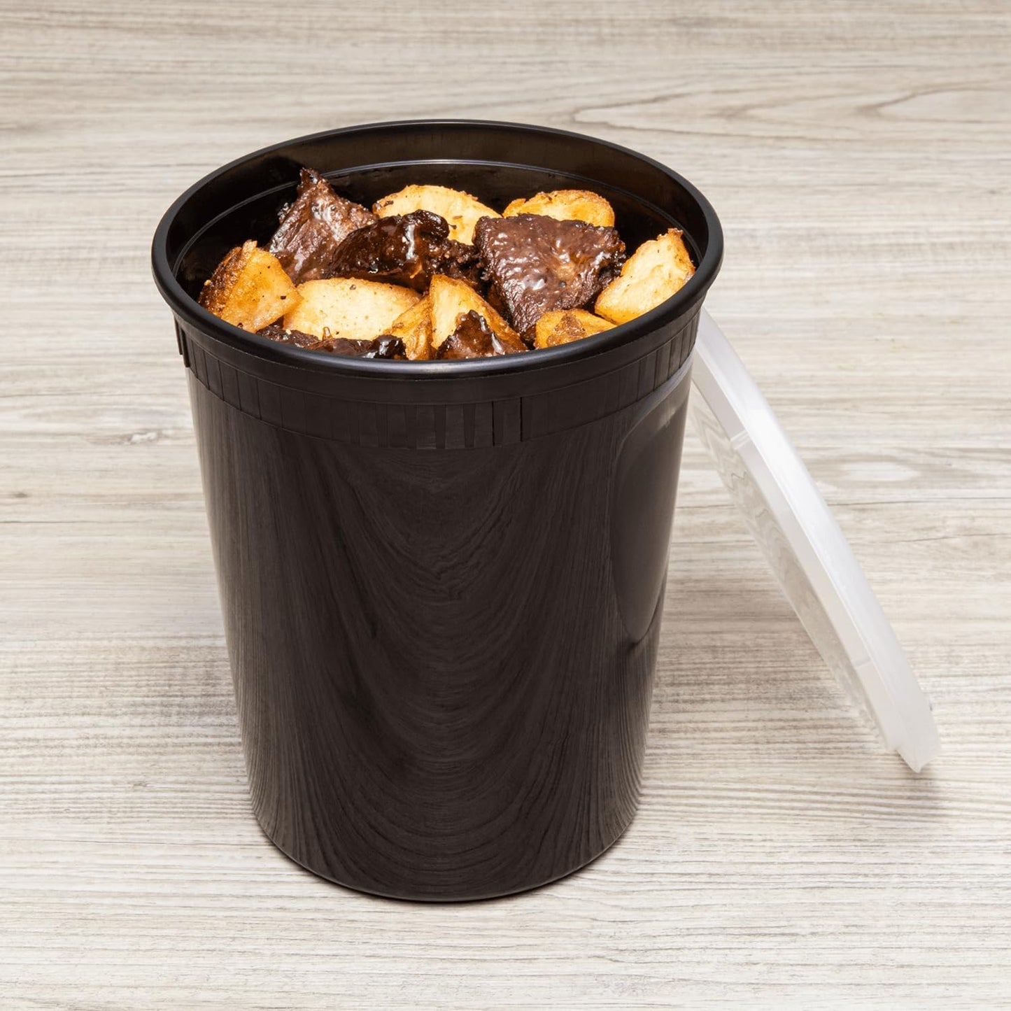 Karat [32oz - 240 ct Black PP Injection Molded Round Deli Containers with Lids (FP-IMDC32-PPB)