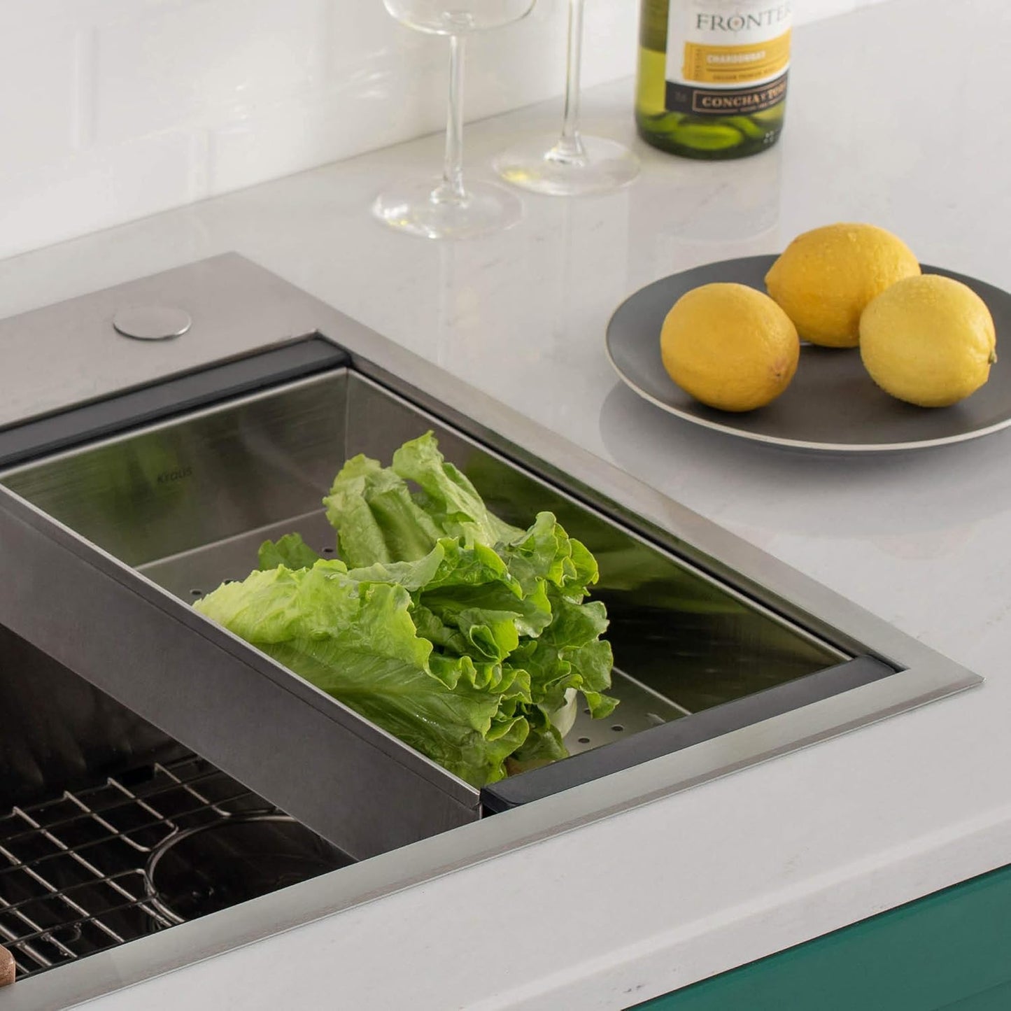 KRAUS Stainless Steel Colander for Workstation Kitchen Sink, CS-6