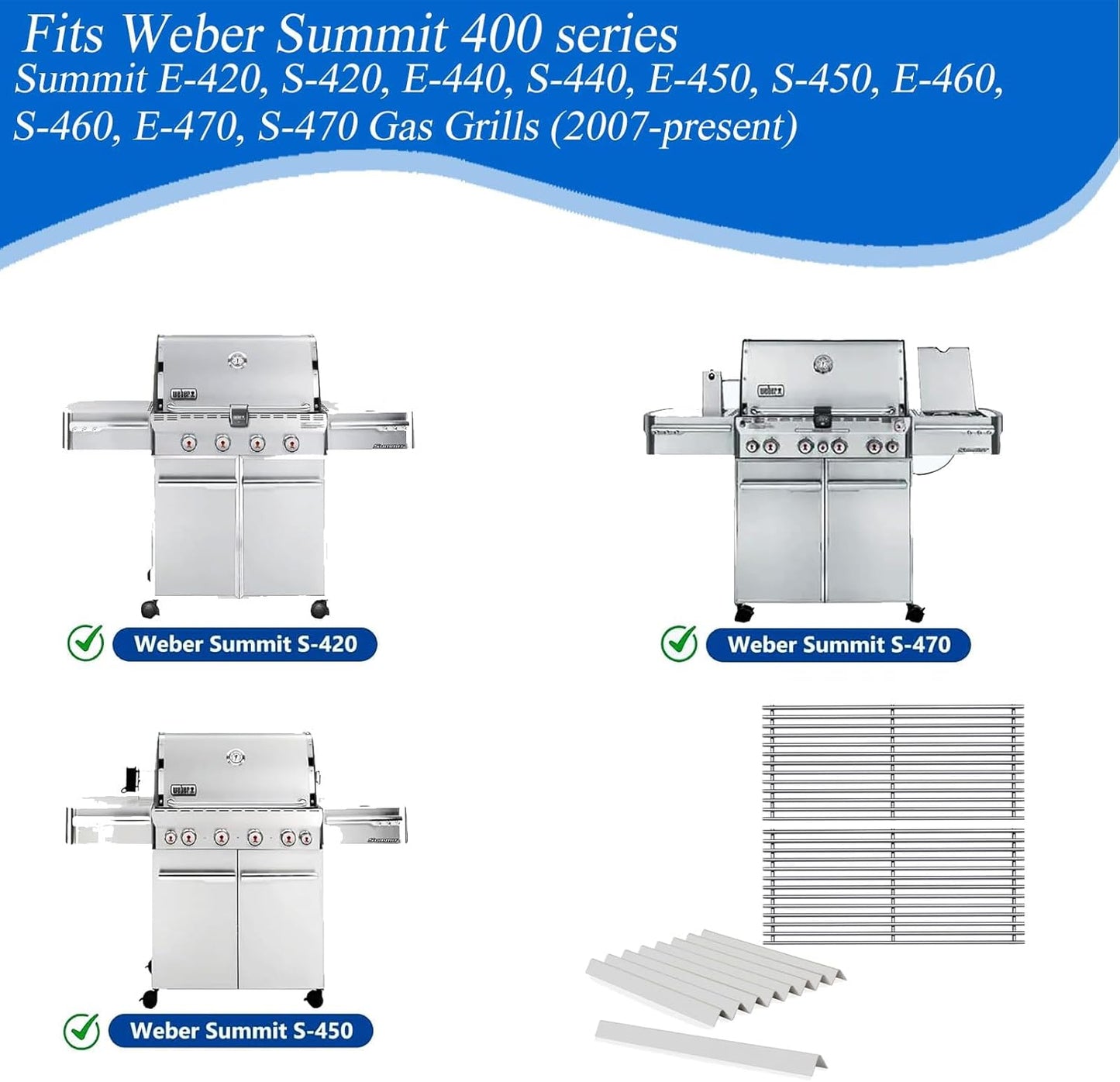 S6G550 (2-Pack) S6G669 (9-Pack) for Weber Summit Grill Parts for Weber Summit E-440, S-440, E-450, S-450, E-460, S-460, E-470, S-470