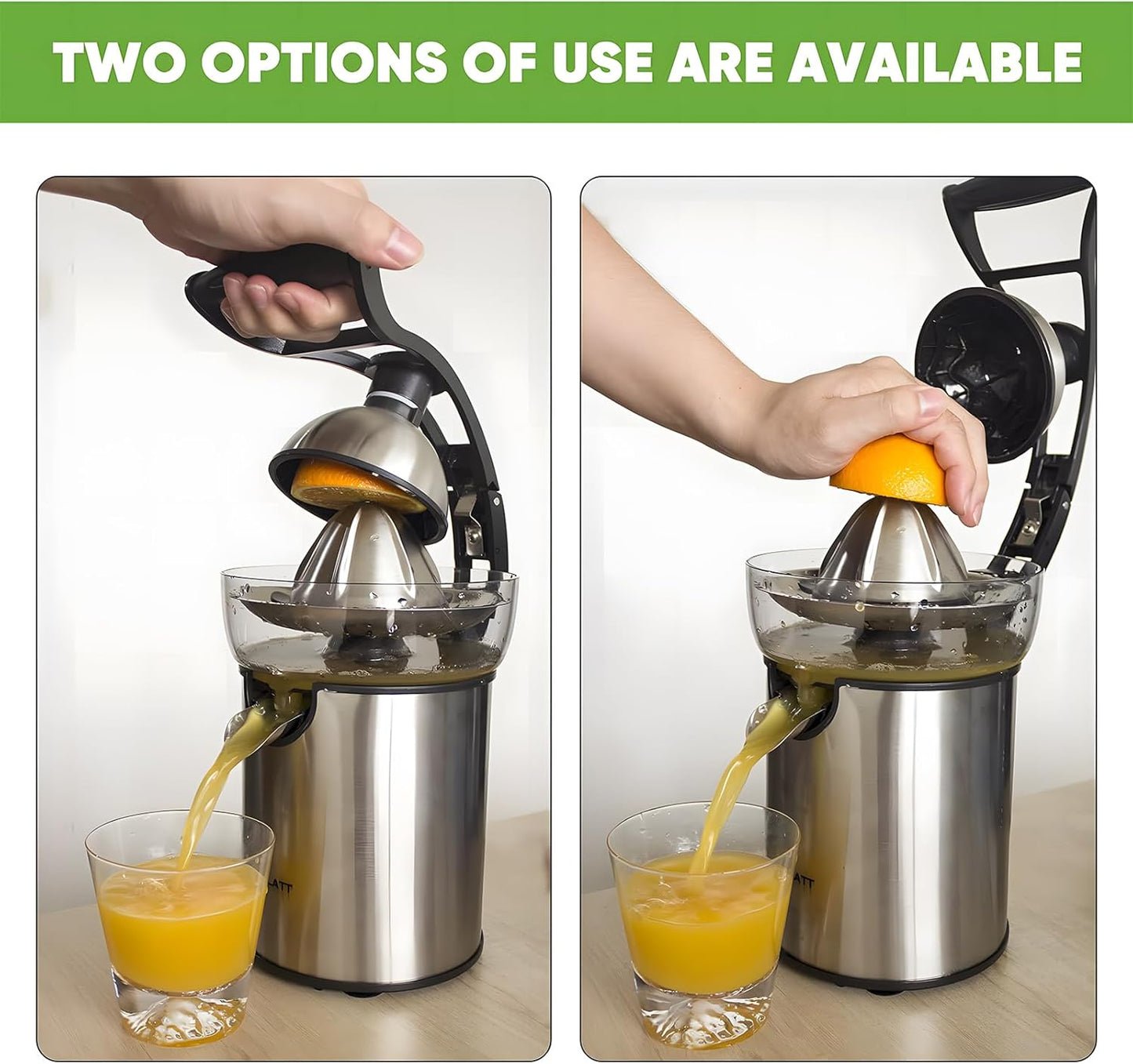 Electric Citrus Juicer Squeezer Stainless Steel, Orange Juicer Electric,Homemade Orange Juice Squeezer Machine, Detachable Design,Easy Clean
