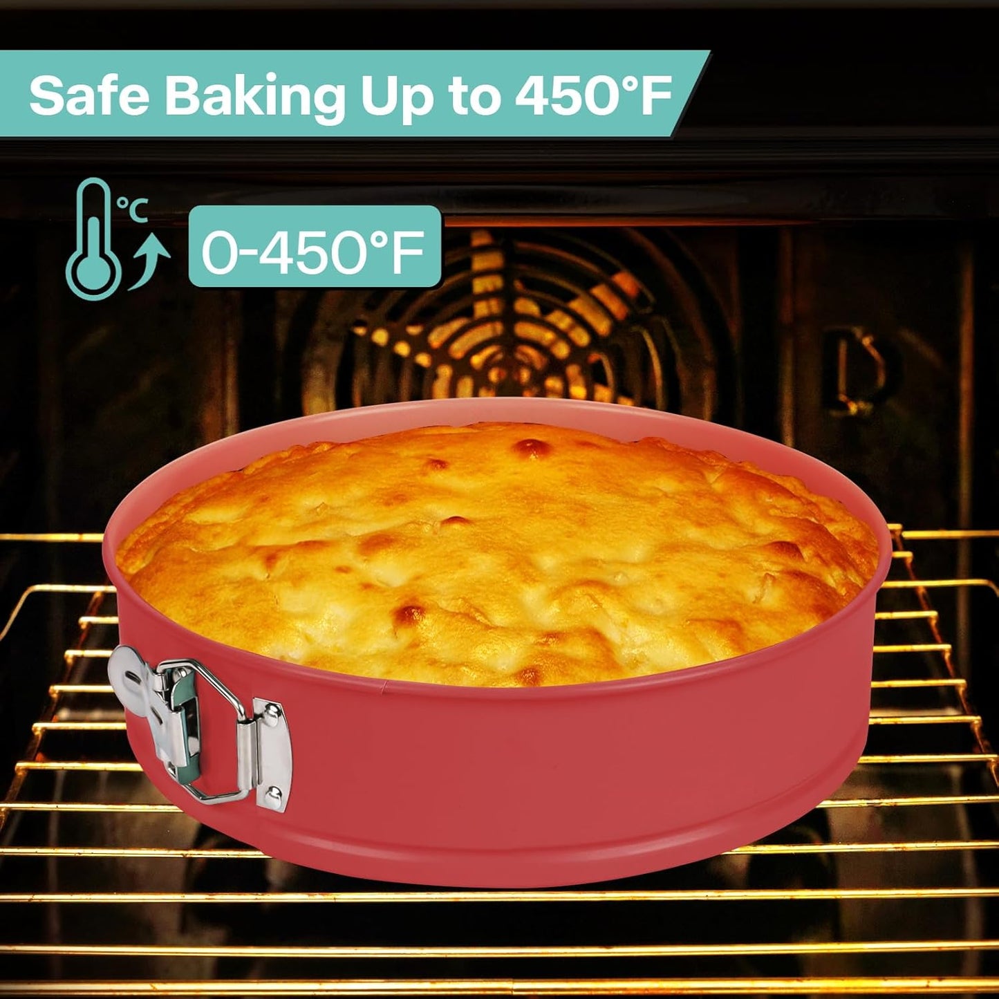 10In Glass Bottom Springform Pan,10 inch Nonstick Cheesecake Pan with Silicone Seal for Easy Release, Leak-Proof, Great Gift for Baking Lovers