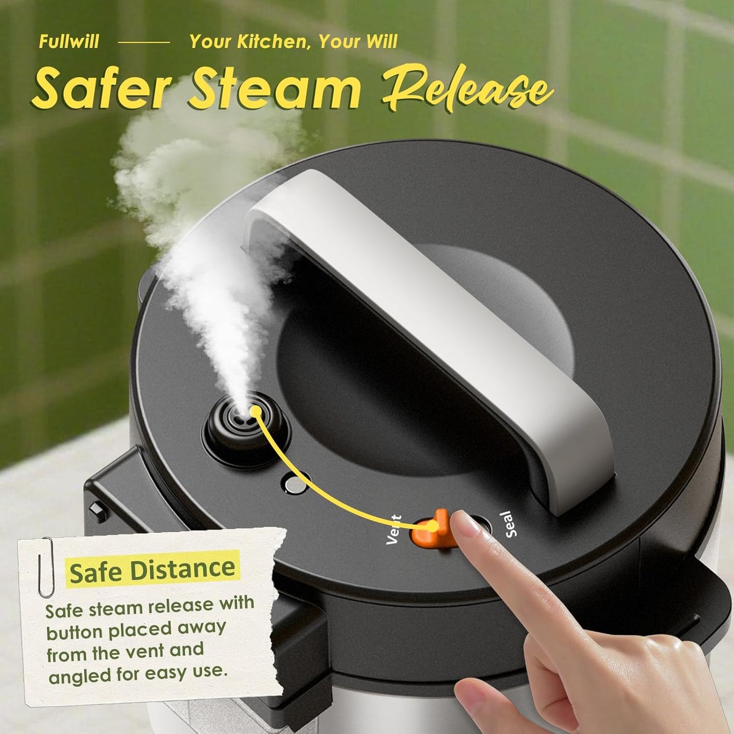 Fullwill 9-in-1 Electric Pressure Cooker, 12 Presets Instant Multi Cooker Olla de Presion Nonstick Pot 6 Quarts