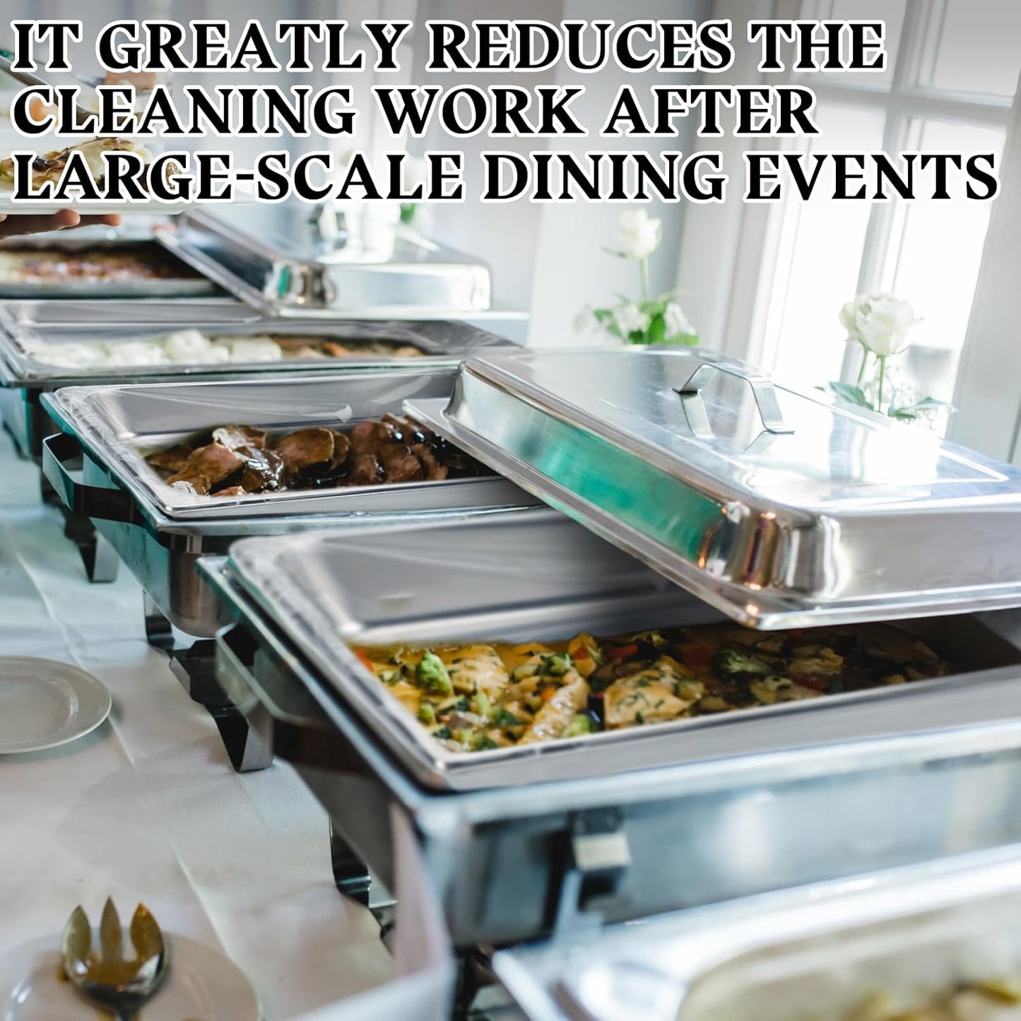 Aliceset 50 Pcs Electric Roaster Liners 34 Inch W x 18 Inch l Disposable Pan Liners Cooking Bags for 16, 18, 22 Quart Roasters Microwave Slow Cooker Steamer Oven