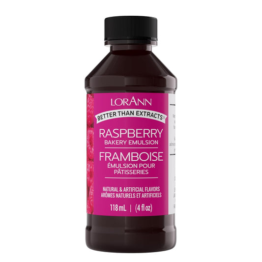 LorAnn Oils Raspberry Bakery Emulsion: True Essence, Ideal for Boosting Fruit Tones in Cakes, Cookies & Desserts, Gluten-Free, Keto-Friendly, Extract Substitute Essential for Your Kitchen, 4 Oz