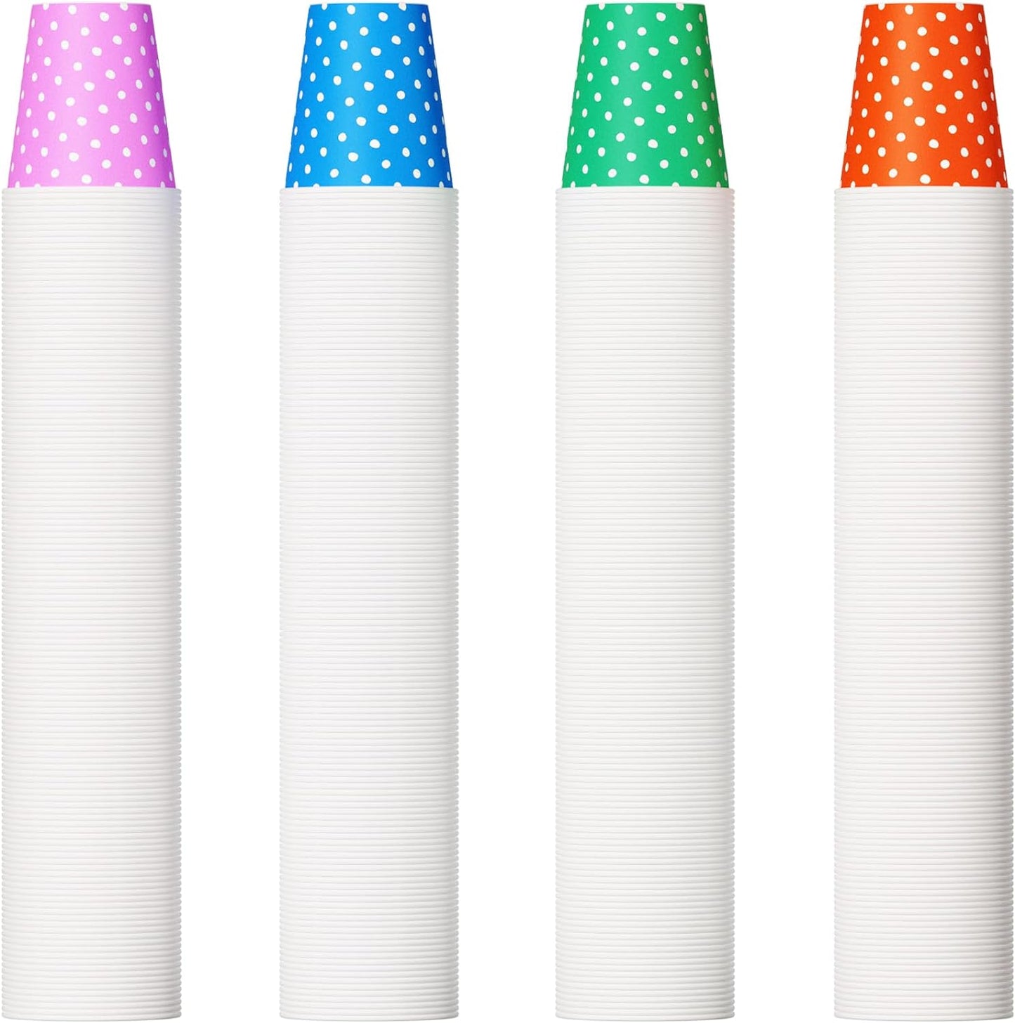 500 Pack 5oz Paper Cups, Multicolor Paper Disposable Cups, Small Mouthwash Cups, Cold Beverage Drinking Cup for Party, Travel and Event (Dots)