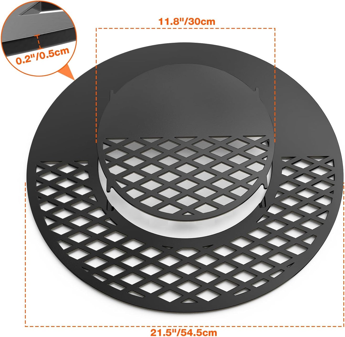 onlyfire BBQ Griddle and Grate Combo Kit for Weber 22 inch Kettle Charcoal Grills
