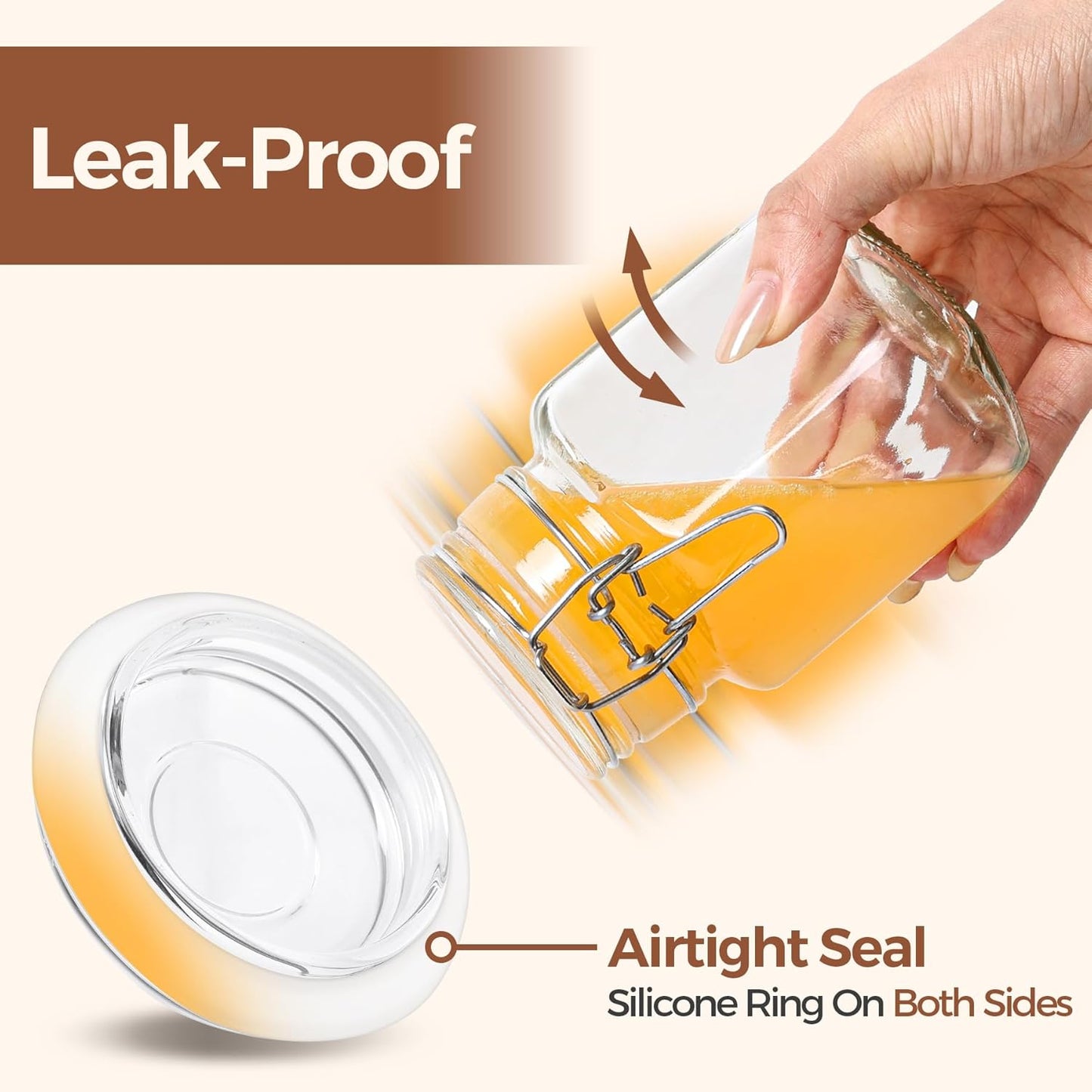 ComSaf Small Glass Jars with Airtight Lid Set of 6, Spice Jars 8 oz, Mason Jars 8 oz, Small Canning Jar, 8oz Jars with Lids for Kitchen, Jam, Jelly, Honey, Herb, Candy, Beans, Dessert, Sugar, Parfait