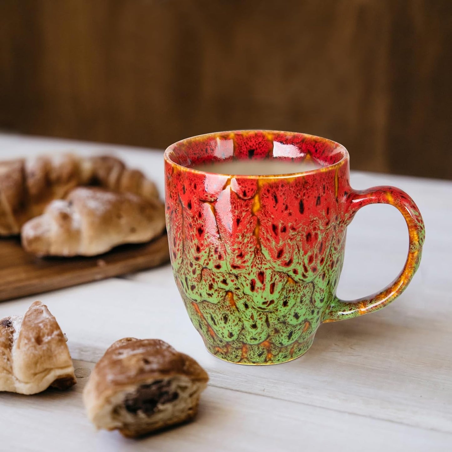 Set of 2 Durable 16 oz Coffee Cups, Large Coffee Mugs with Ergonomic Handle, Ceramic Mugs Dishwasher & Microwave Safe, Ideal Tea Mugs for Home, Office, Gifts (coffee, Tea, Hot Cocoa, Latte Cup)